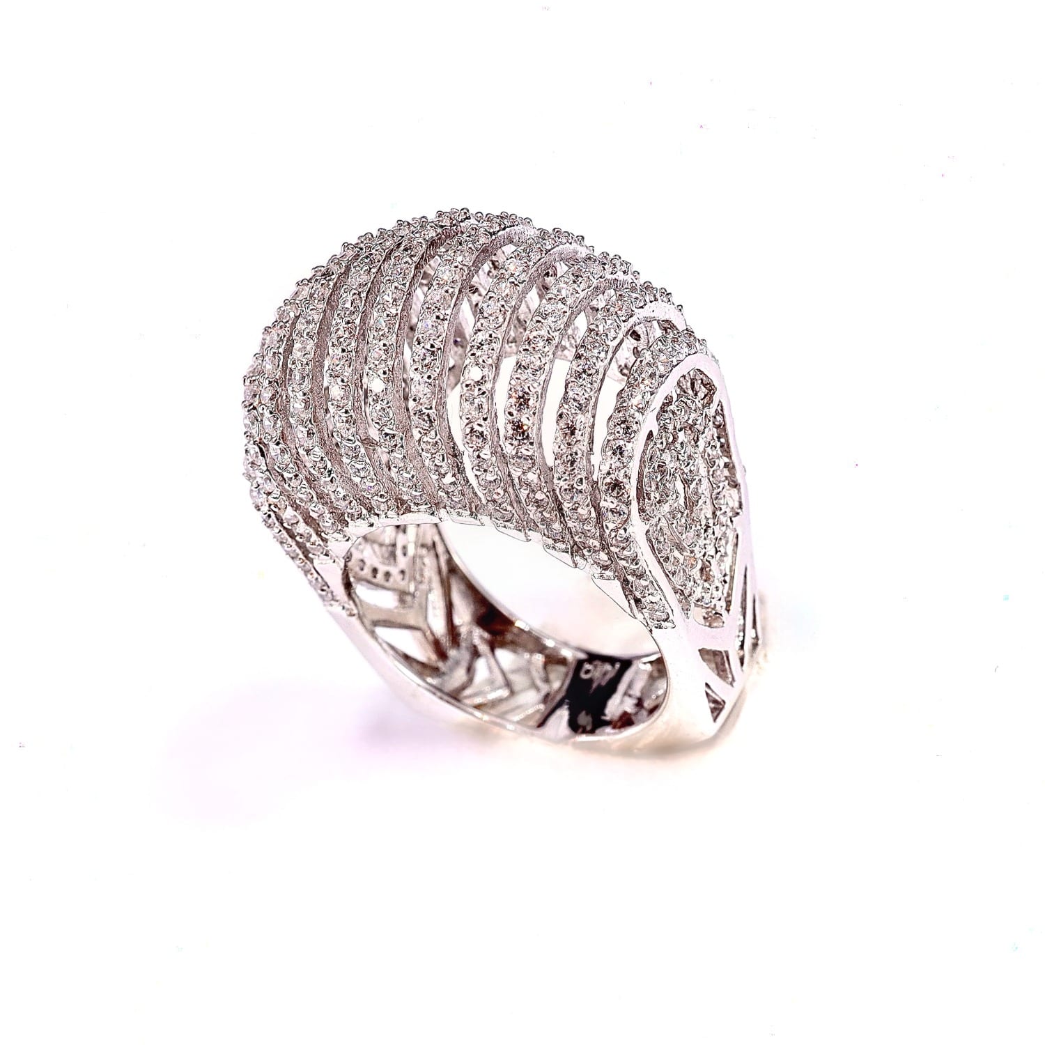 Mineralgems ✩ Studio Women's Gallery Silver Ring With Cubic Zirconia