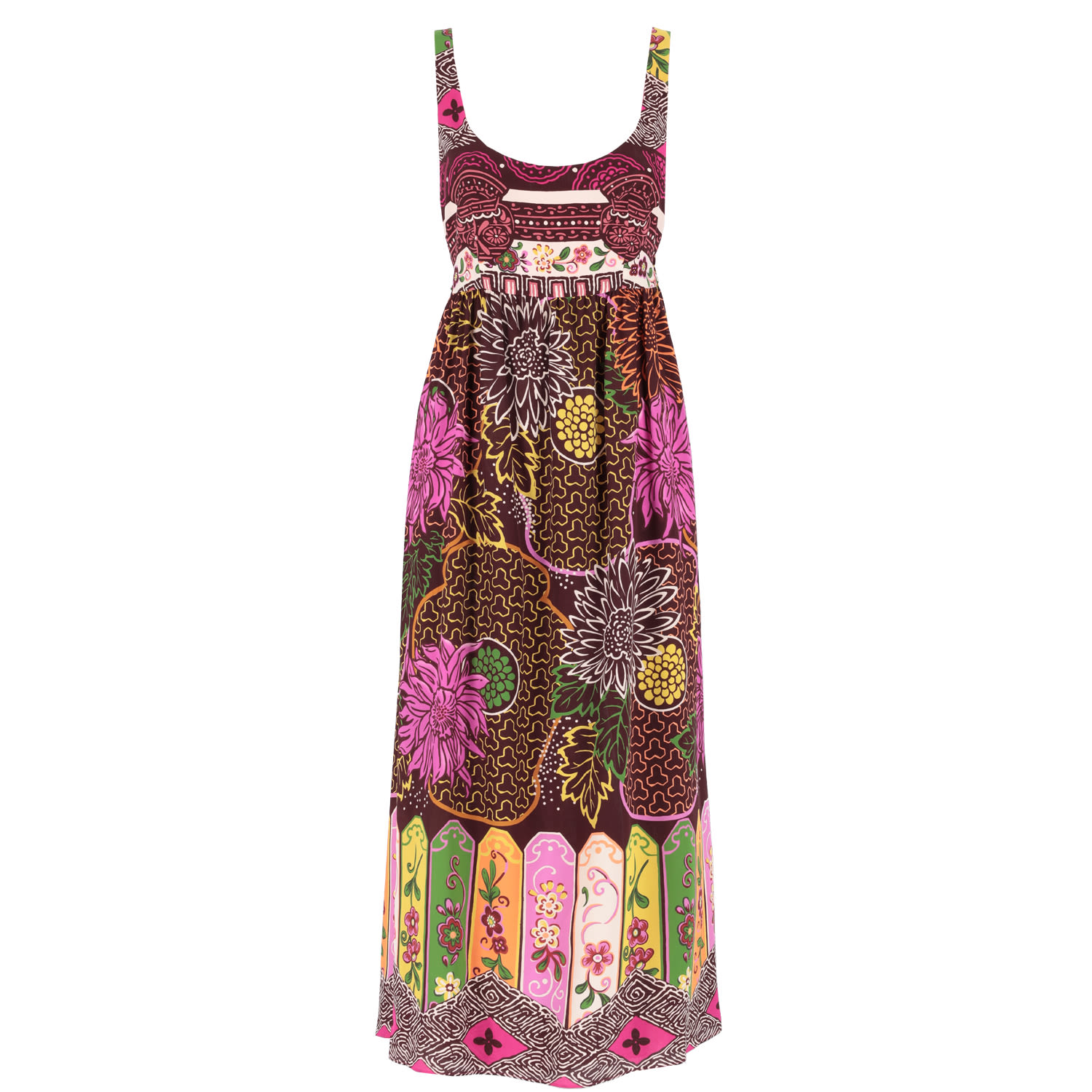 Women's Brown Nerano Silk Dress | Medium | Teodora Milano