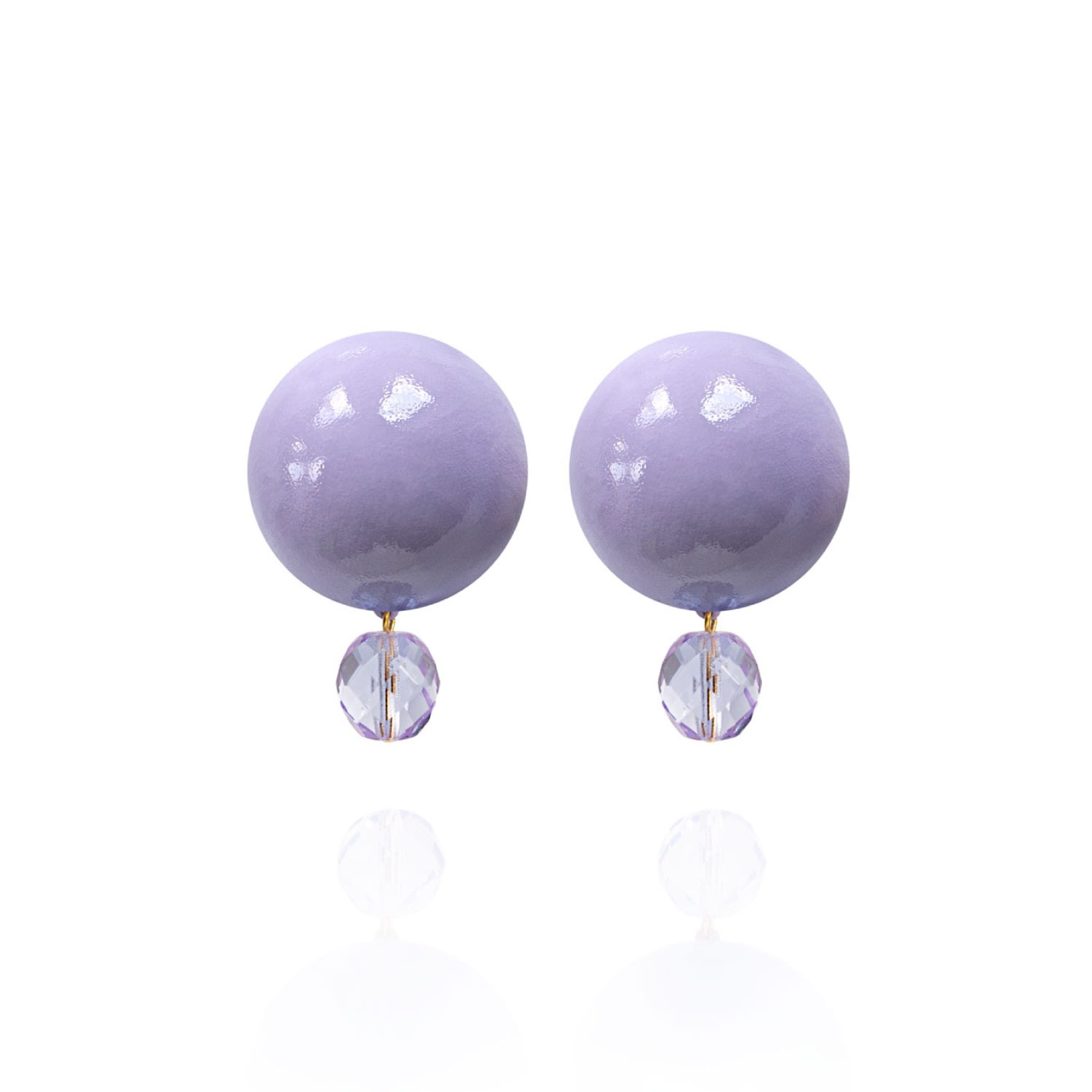 Women’s Pink / Purple Luna Earrings In Pale Periwinkle Saule Label