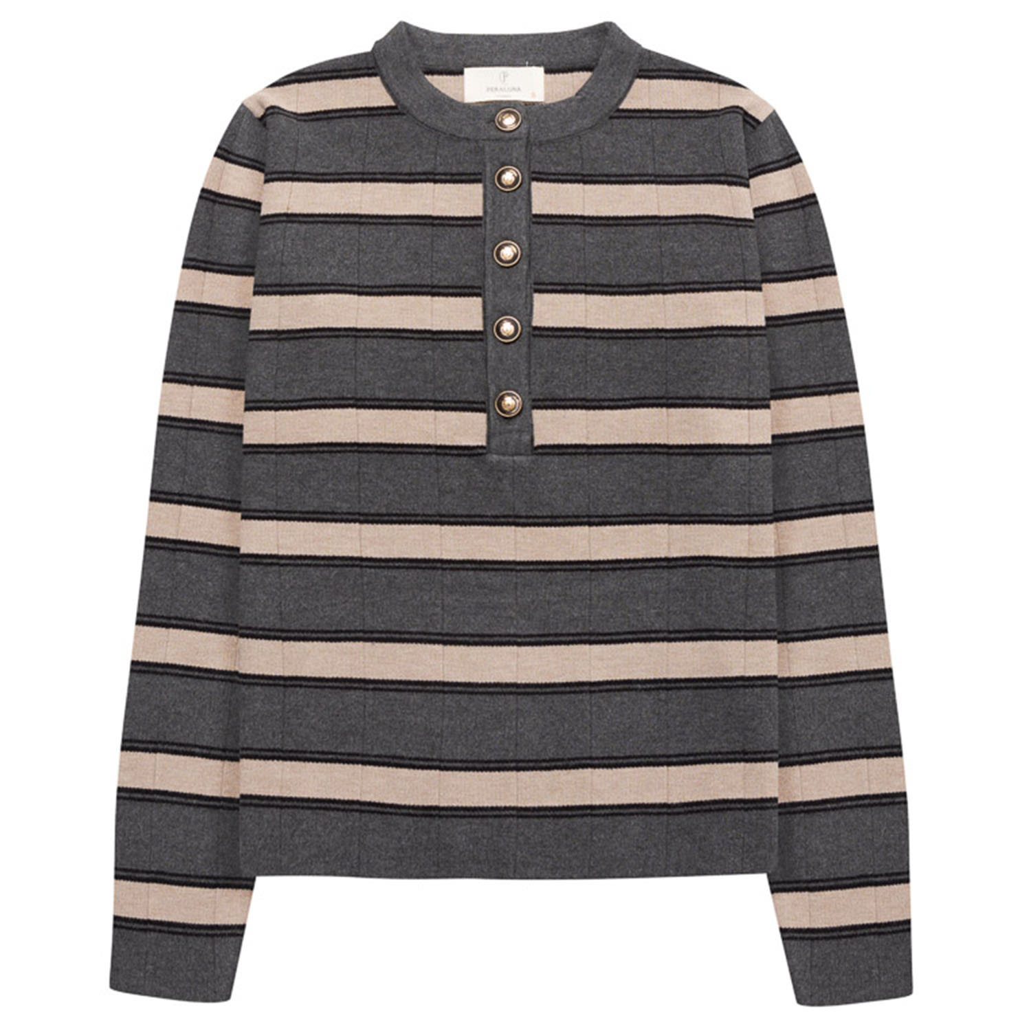 Women’s Tina Striped Pullover In Antracite Small Peraluna