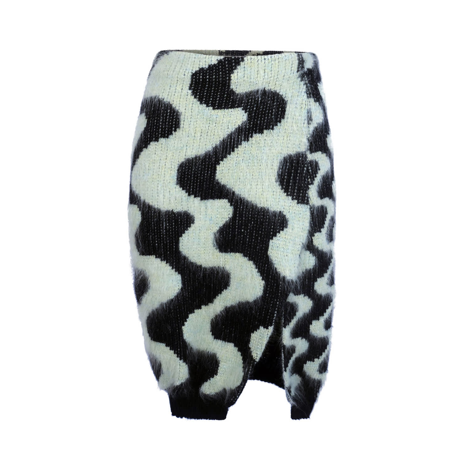 Ccy Currency Women's Black / Green Wavey Split Skirt - Turquoise / Black In Black/green
