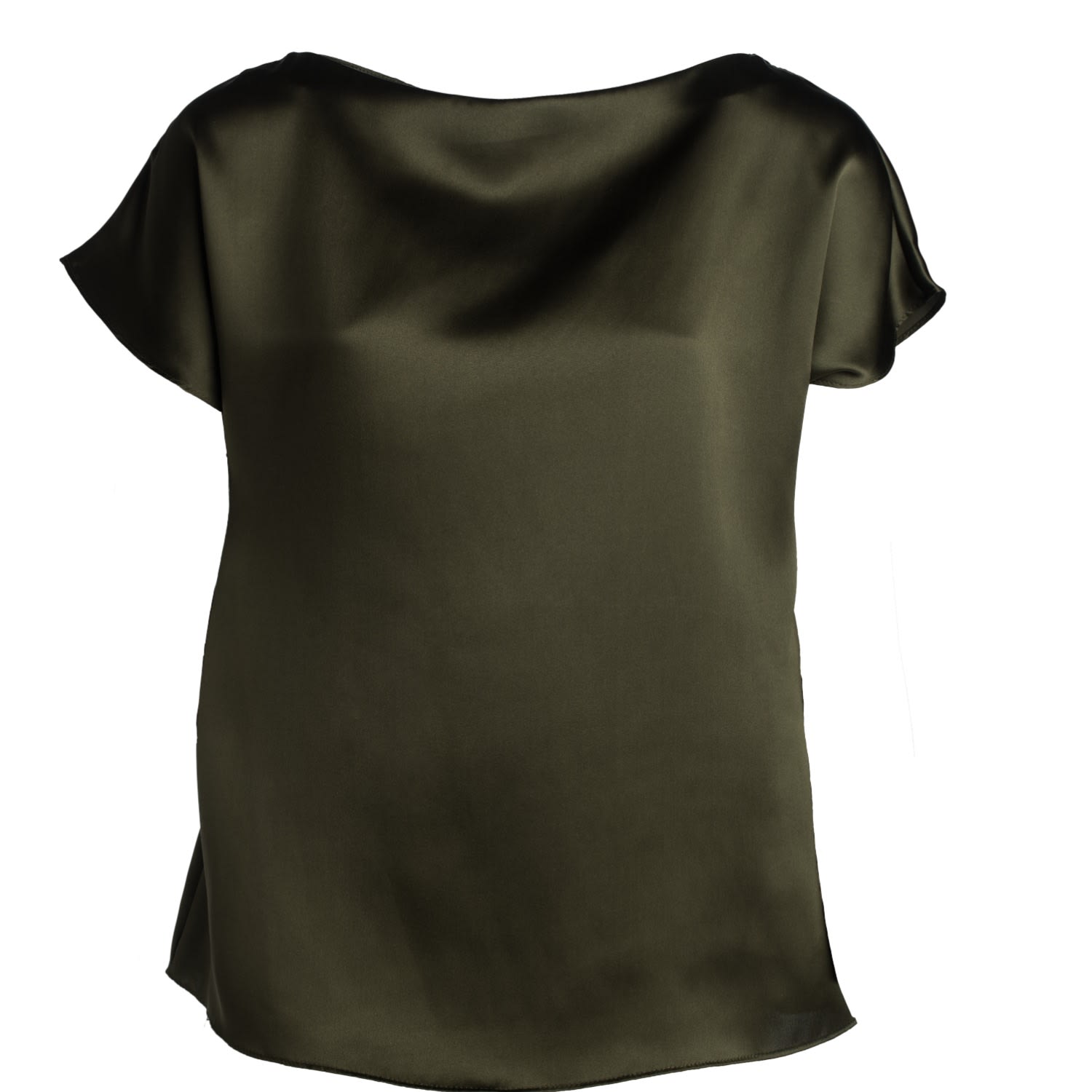 Mionè Women's Silk Boat Neckline Blouse - Green In Green