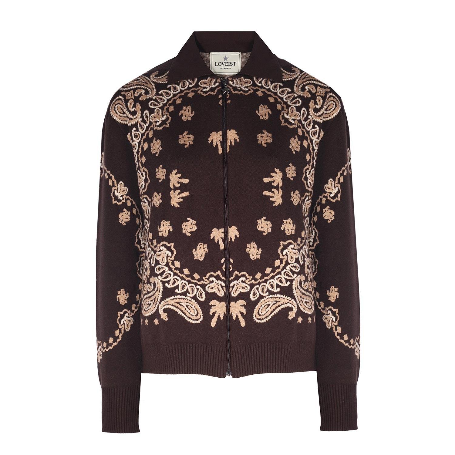 Loveist Store Women's Brown Caprica Zipper Cardigan In Burgundy