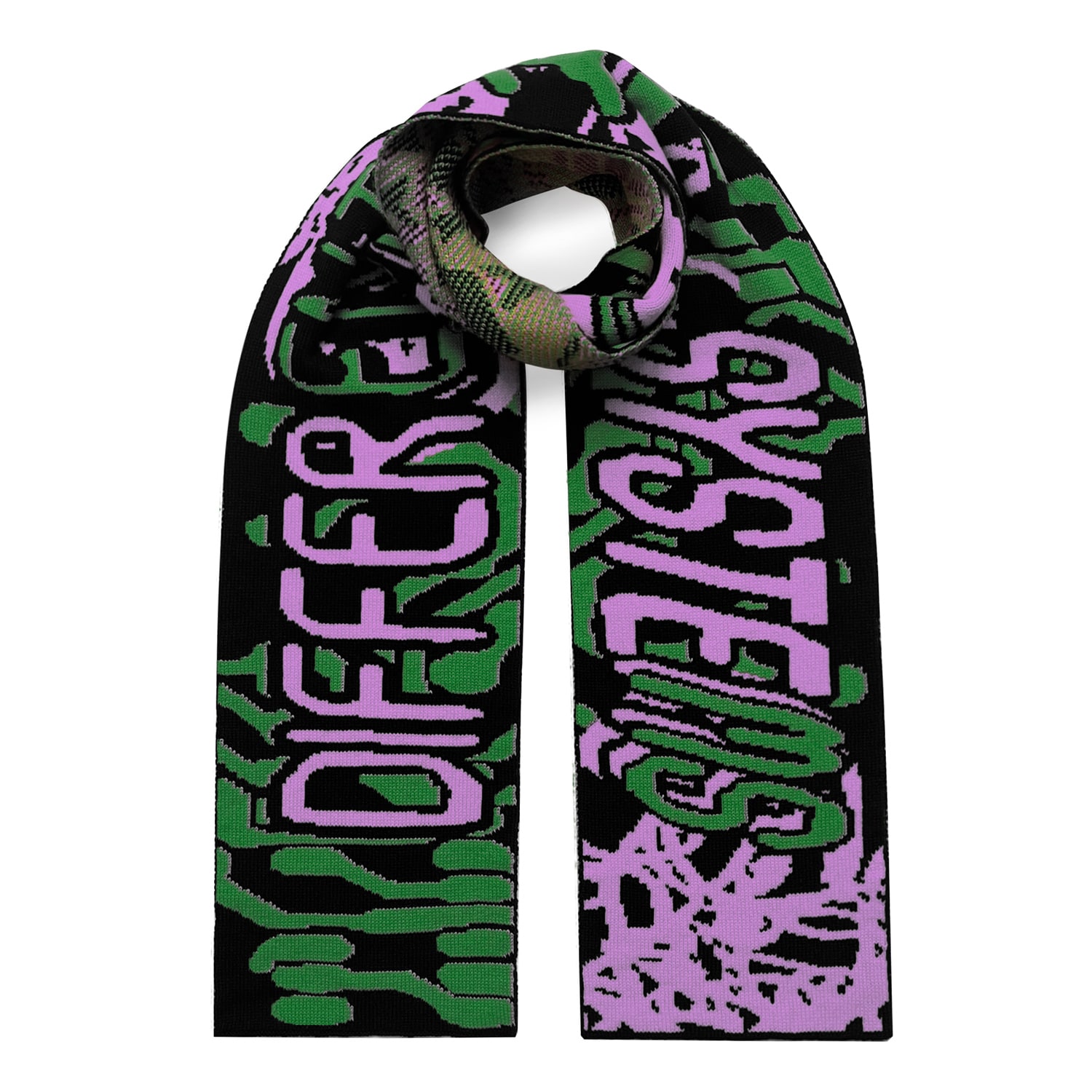 Women’s Green / Pink / Purple Odd Wiring Wool & Cashmere Scarf Purple & Green One Size Ingmarson