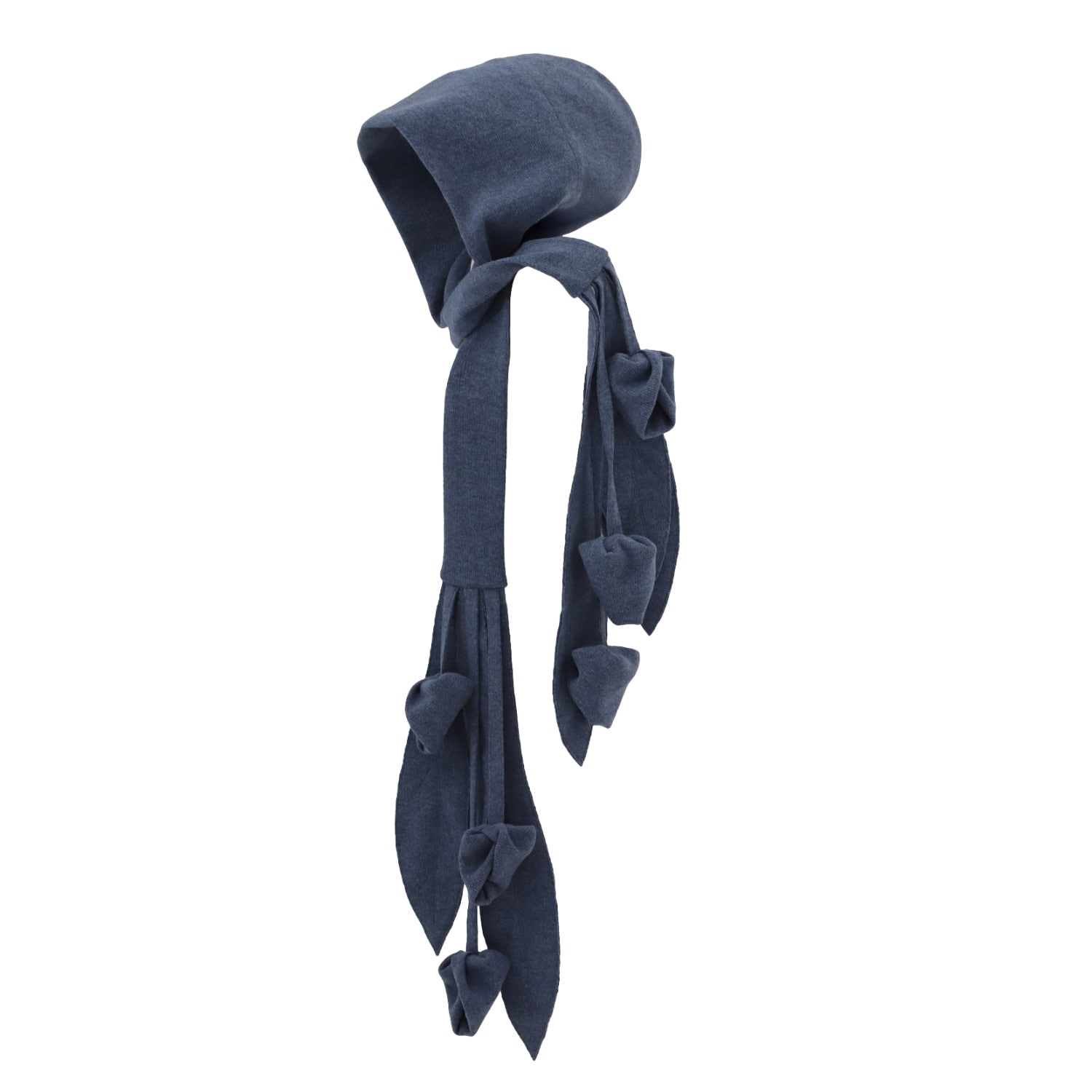 Julia Allert Women's Blue Self-tie Double Knit Wool Hooded Scarf - Dusty Navy In Blue