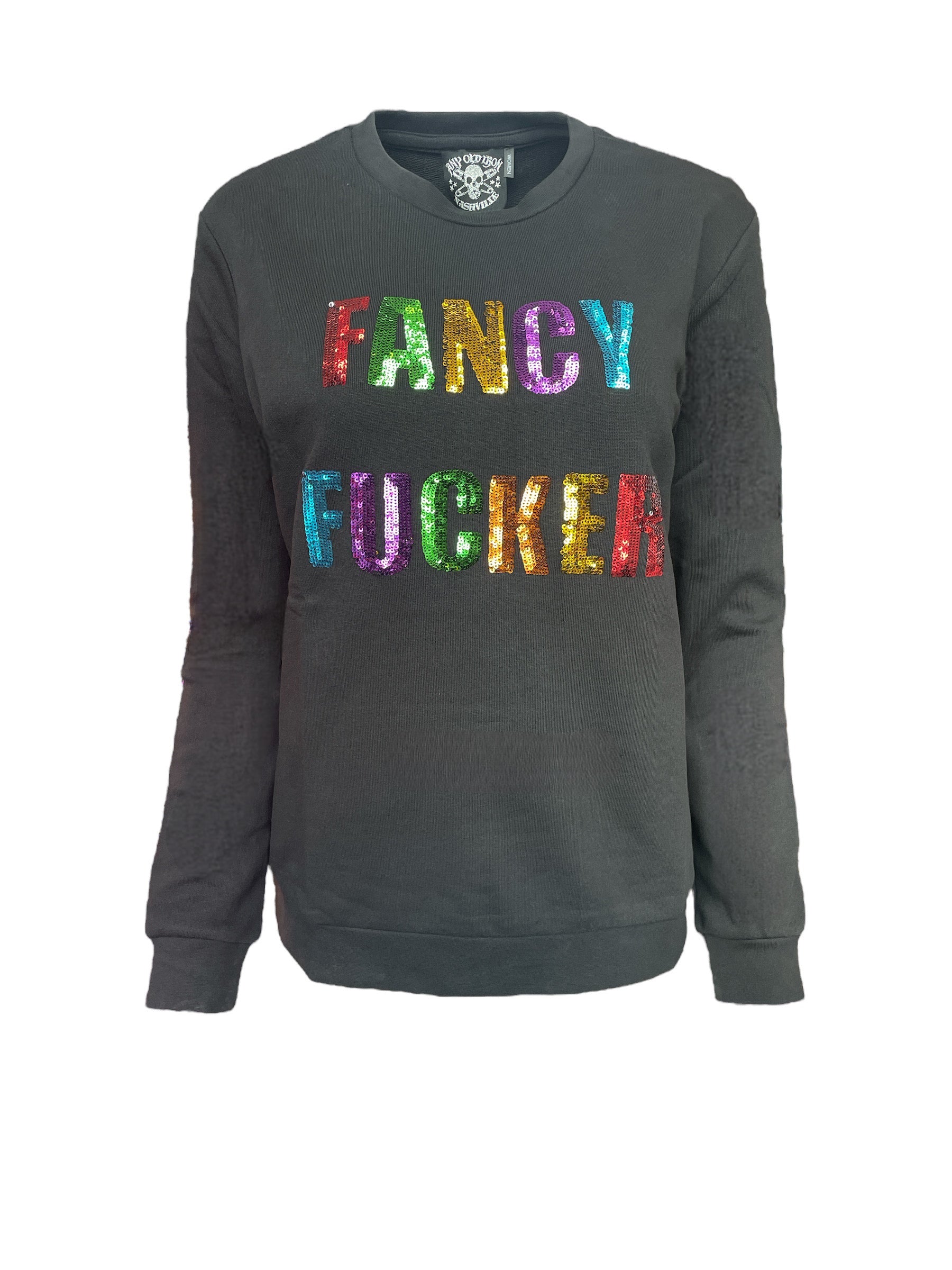 Any Old Iron Black  Women's Fancy Fucker Sweatshirt