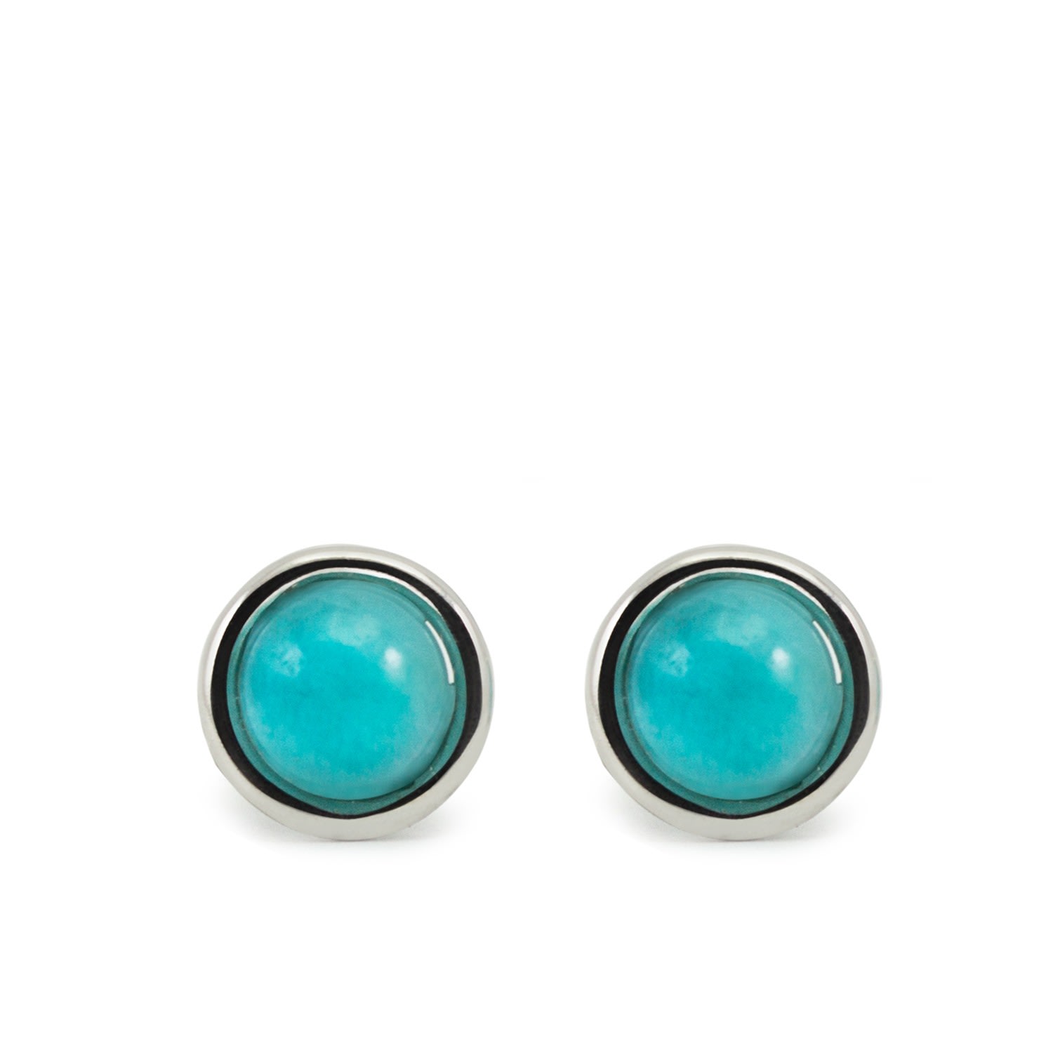 Women’s Green / Blue / Silver Satellite Sterling Silver Amazonite Stud Earrings Vintouch Italy