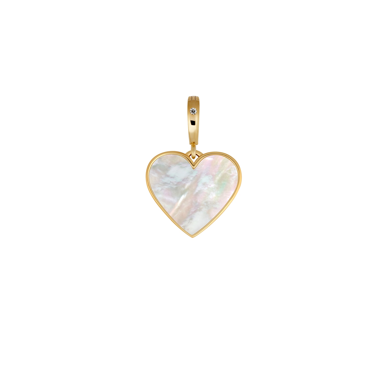 Karma And Luck Women's White / Gold Intuitive Beauty Mother Of Pearl Heart Charm