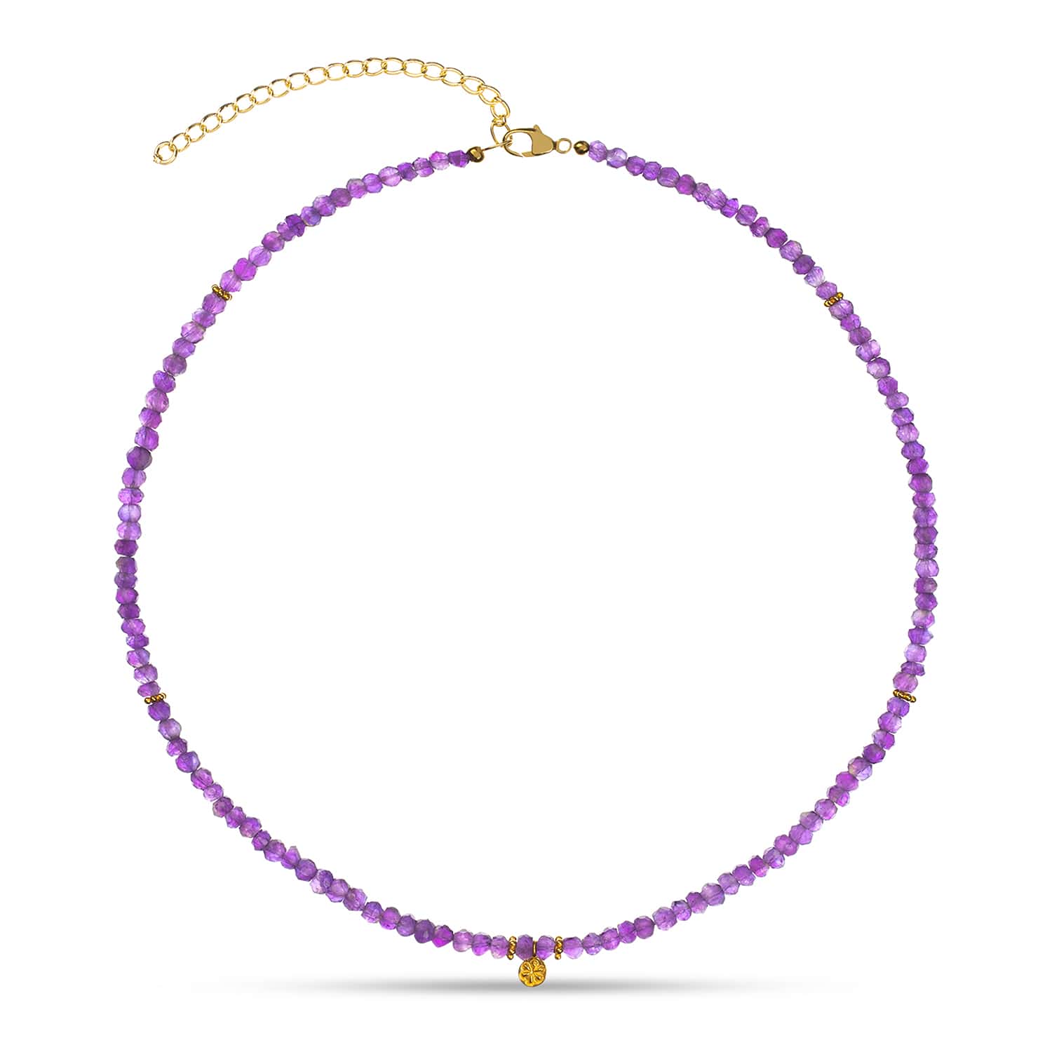 Amadeus Women's Gold / Pink / Purple Ines Amethyst Necklace
