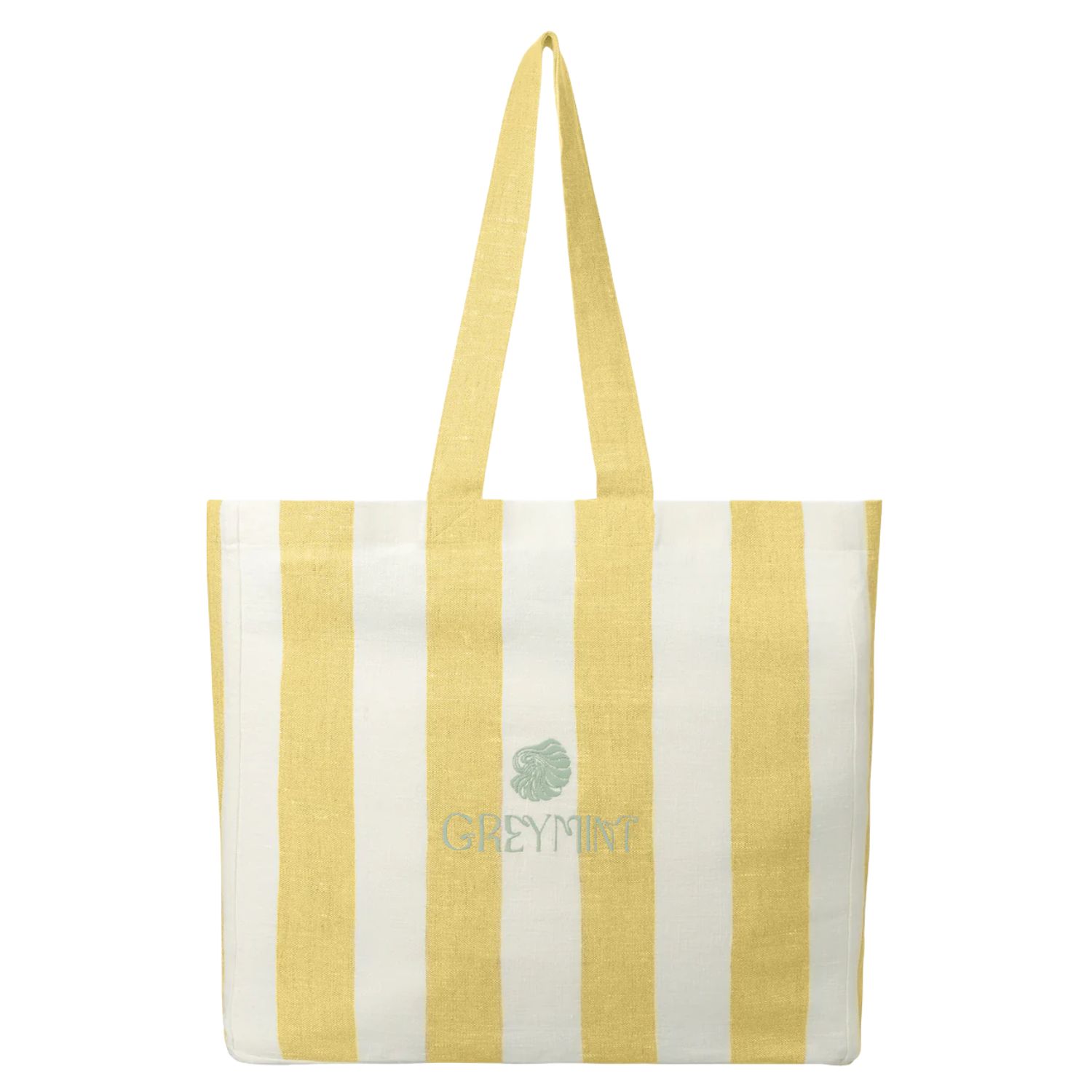 Greymint Women's White / Yellow  Yellow Striped Tote Bag In Multi
