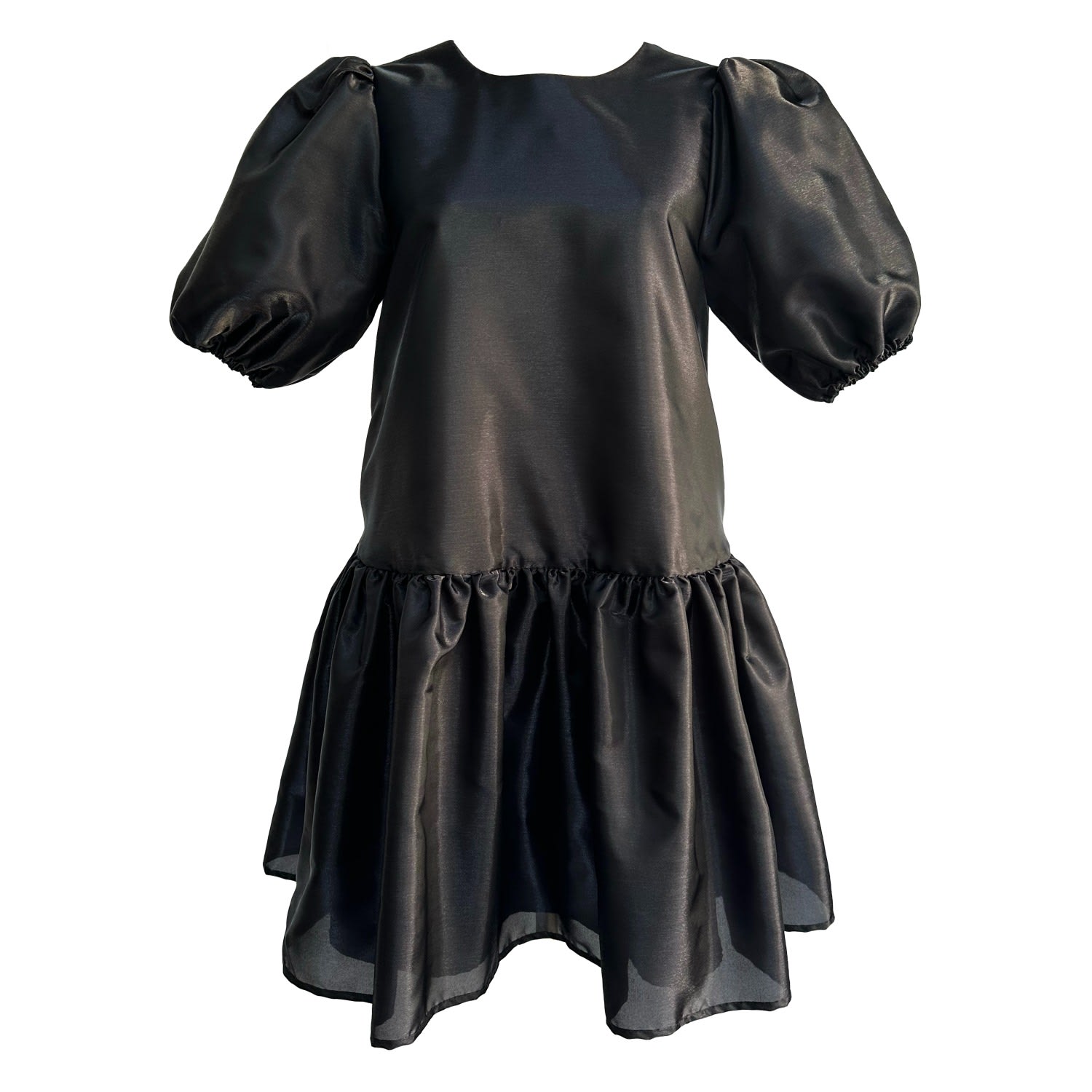 Blaise London Women's Black The Blaise Mini Dress With Puff Sleeves - Pitch Blace