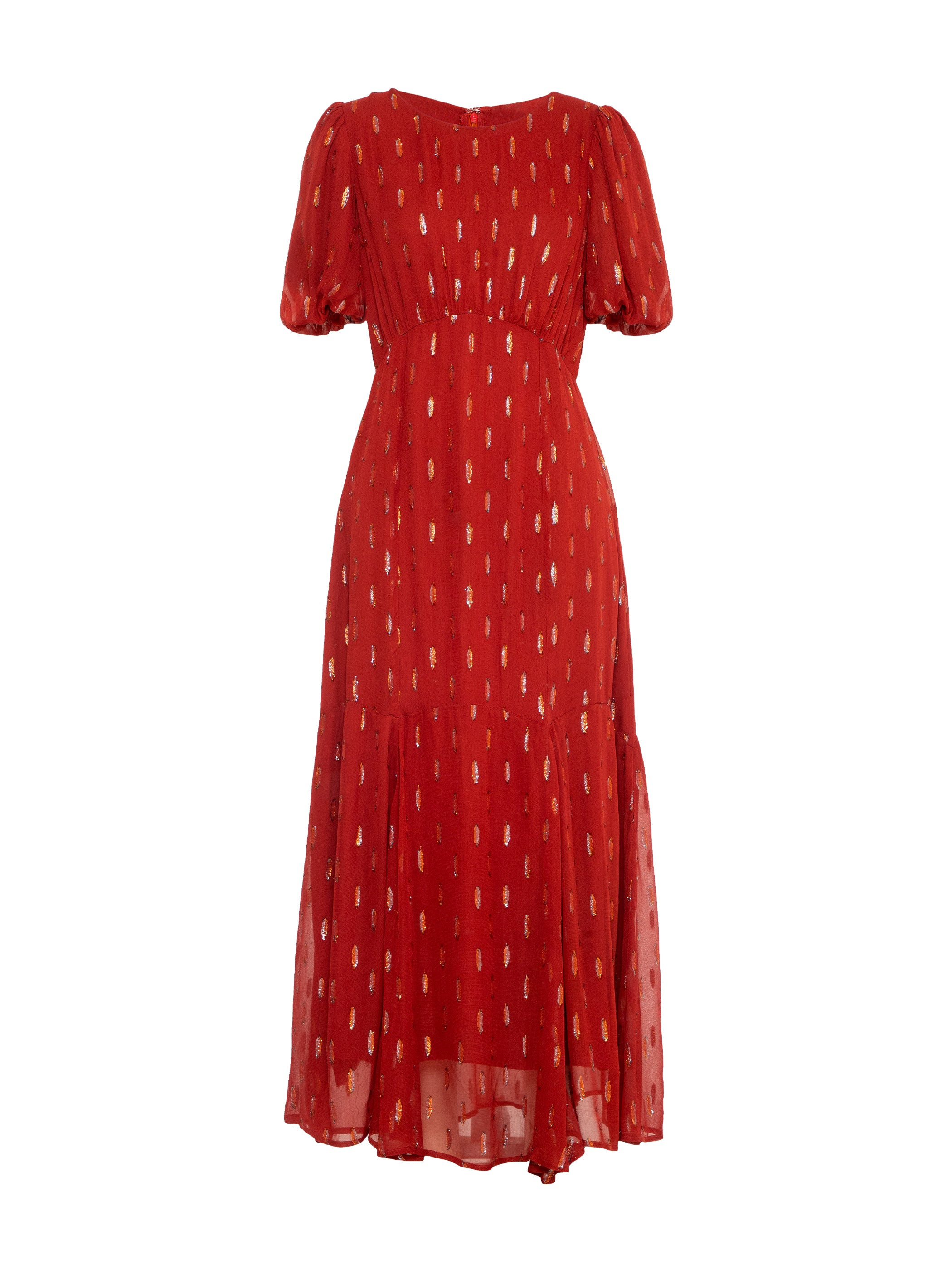 Rose & Nancy Women's Hazel Sparkle Tan Brown Maxi Dress In Red