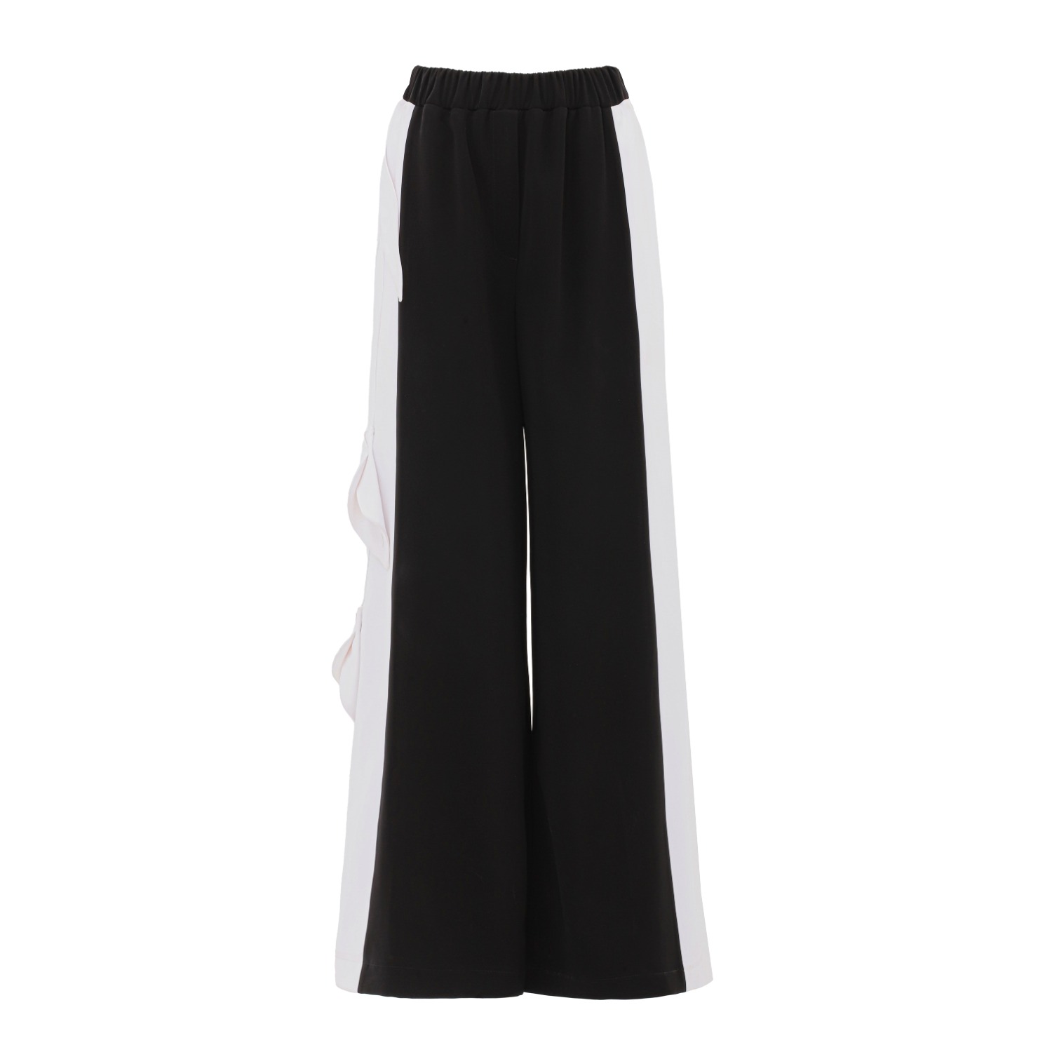 Julia Allert Women's Black / White Designer Two-tone Palazzo Trousers - Black White In Black