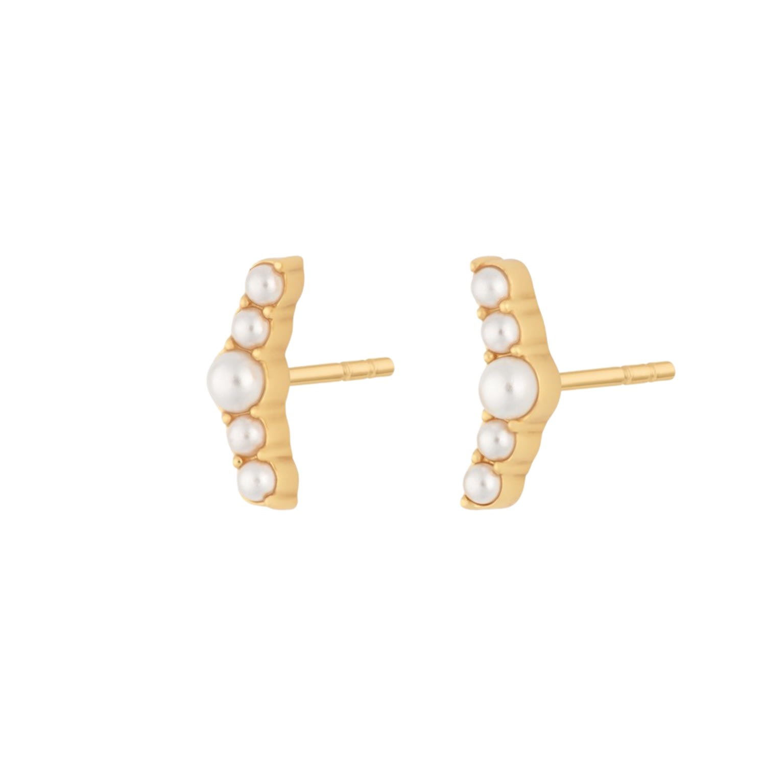 Women’s Gold Pearl Helix Stud Earrings Scream Pretty