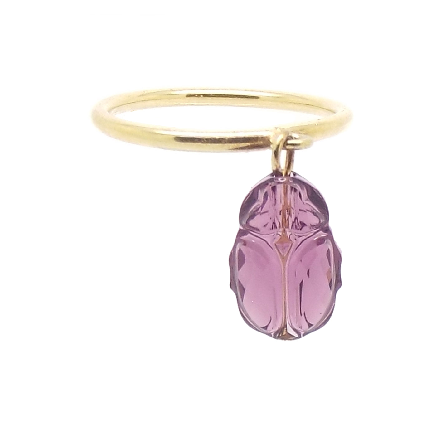 Women’s Gold / Pink / Purple Amethyst Scarab Ring Salome