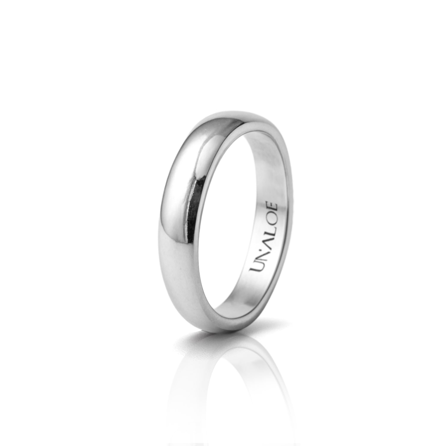 Unaloe Men's Classic Smooth Sterling Silver Band: Elegance In Simplicity In Silver