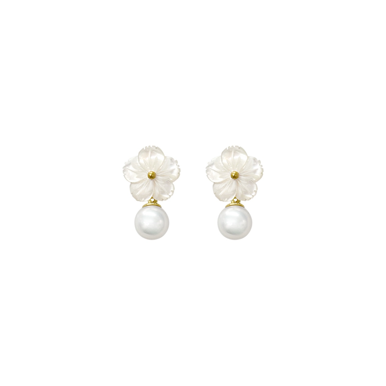 Women’s White / Gold Cleito Earrings - White Pearl | Alegoria Jewellery