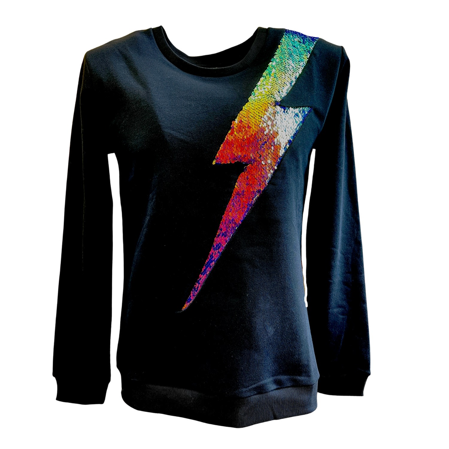 Black Any Old Iron Mens Oil Slick Lightning Sweatshirt M