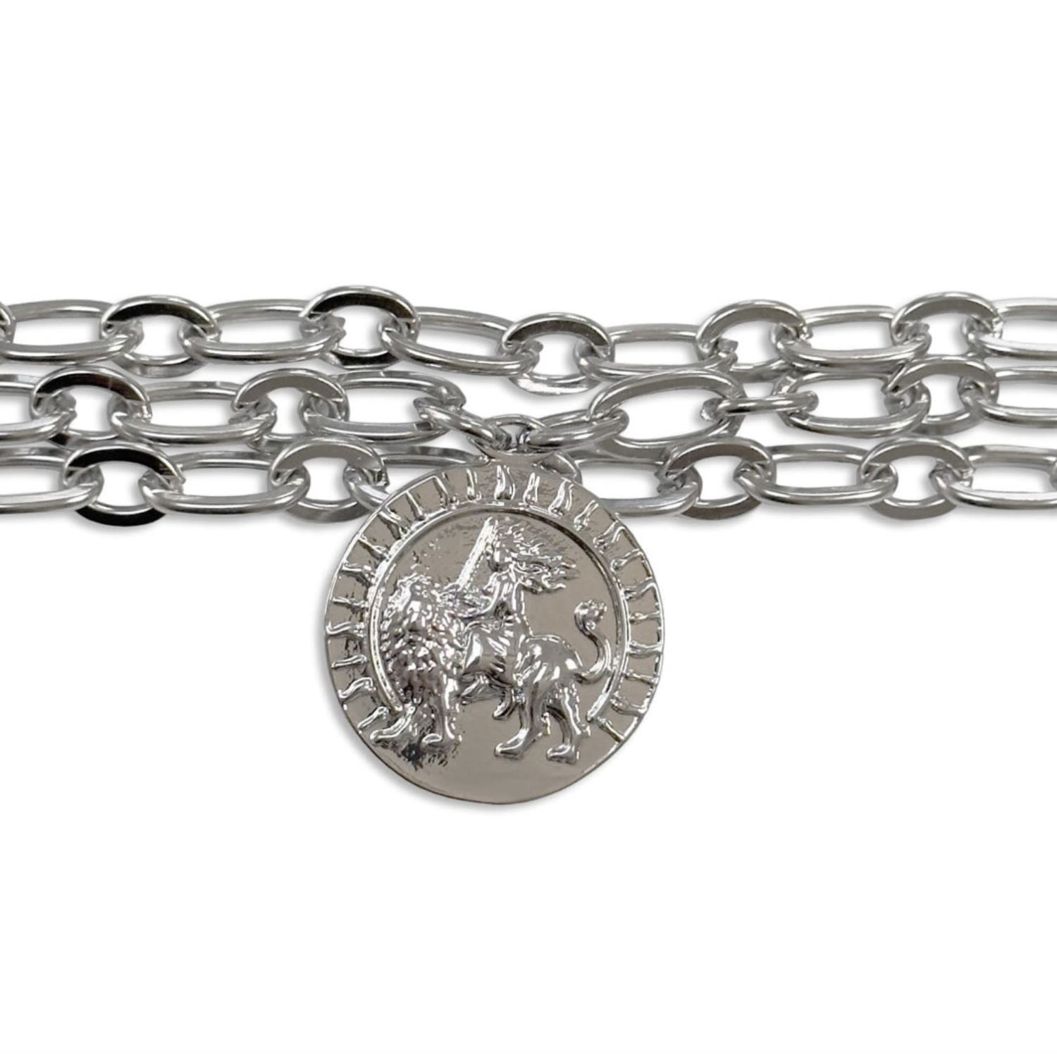 Women’s Silver Lion Tamer Bracelet In White Gold Jagged Halo Jewelry