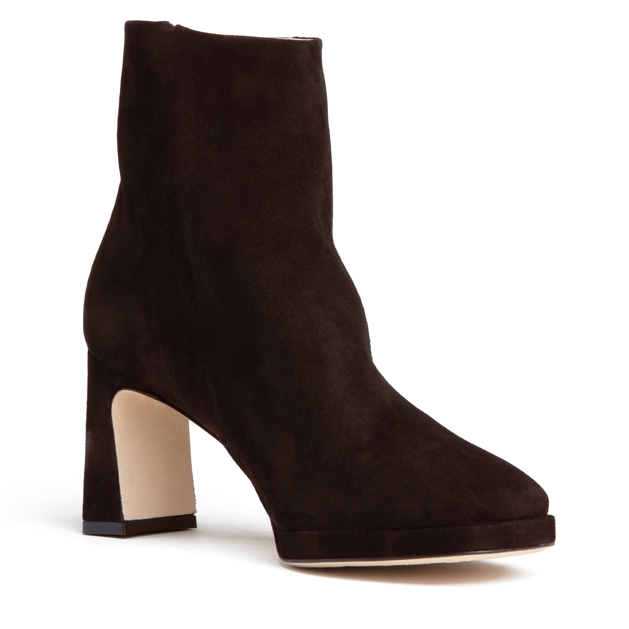 Beautiisoles By Robyn Shreiber Made In Italy Women's Scottie Brown Suede Bootie Comfortable & Dressy Low Heel For Day & Evening Wear In Brown