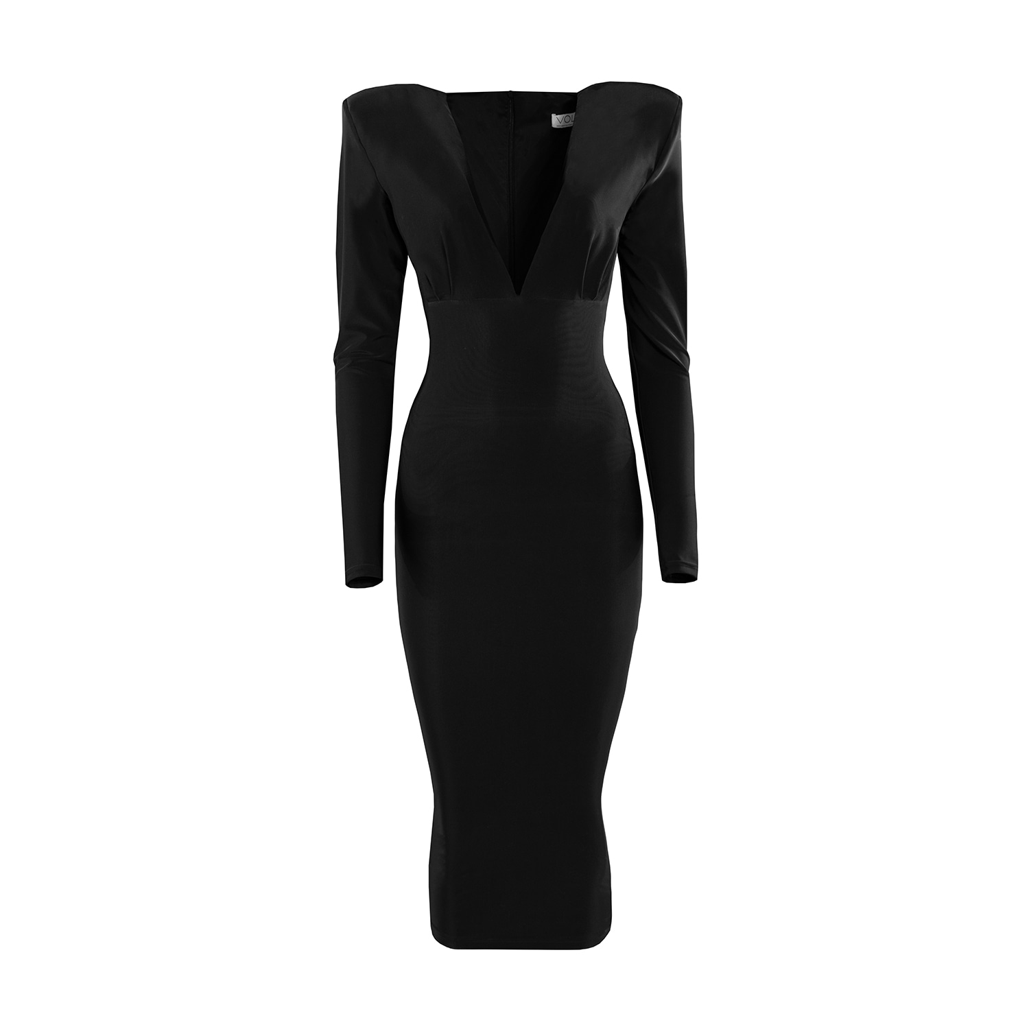 Vestiaire D'un Oiseau Libre Women's Black Lycra Midi Dress In Black