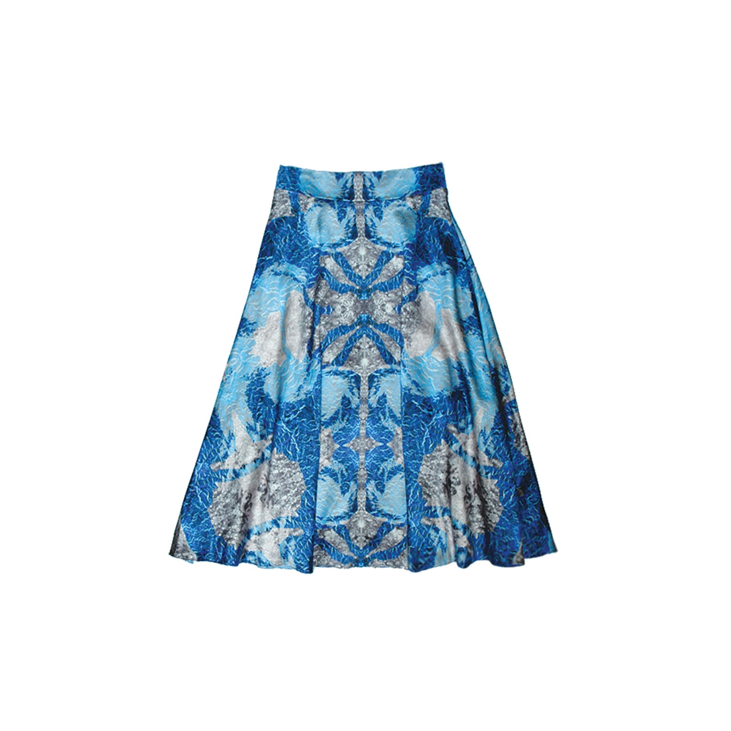Women's Blue Emily Silk Midi Skirt | Medium | Tramp in Disguise