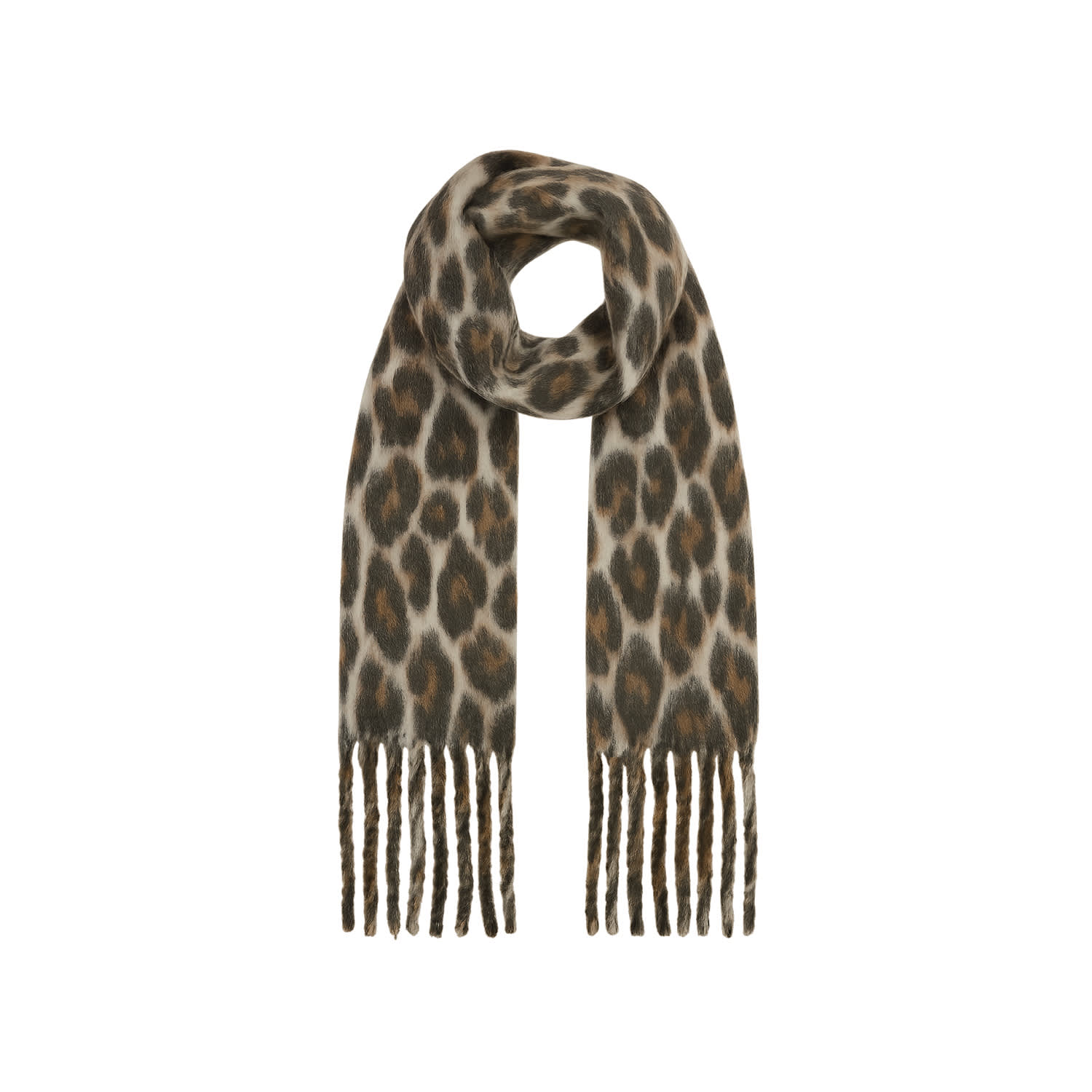 Yumi Women's  Brown Leopard Print Soft Scarf In Animal Print