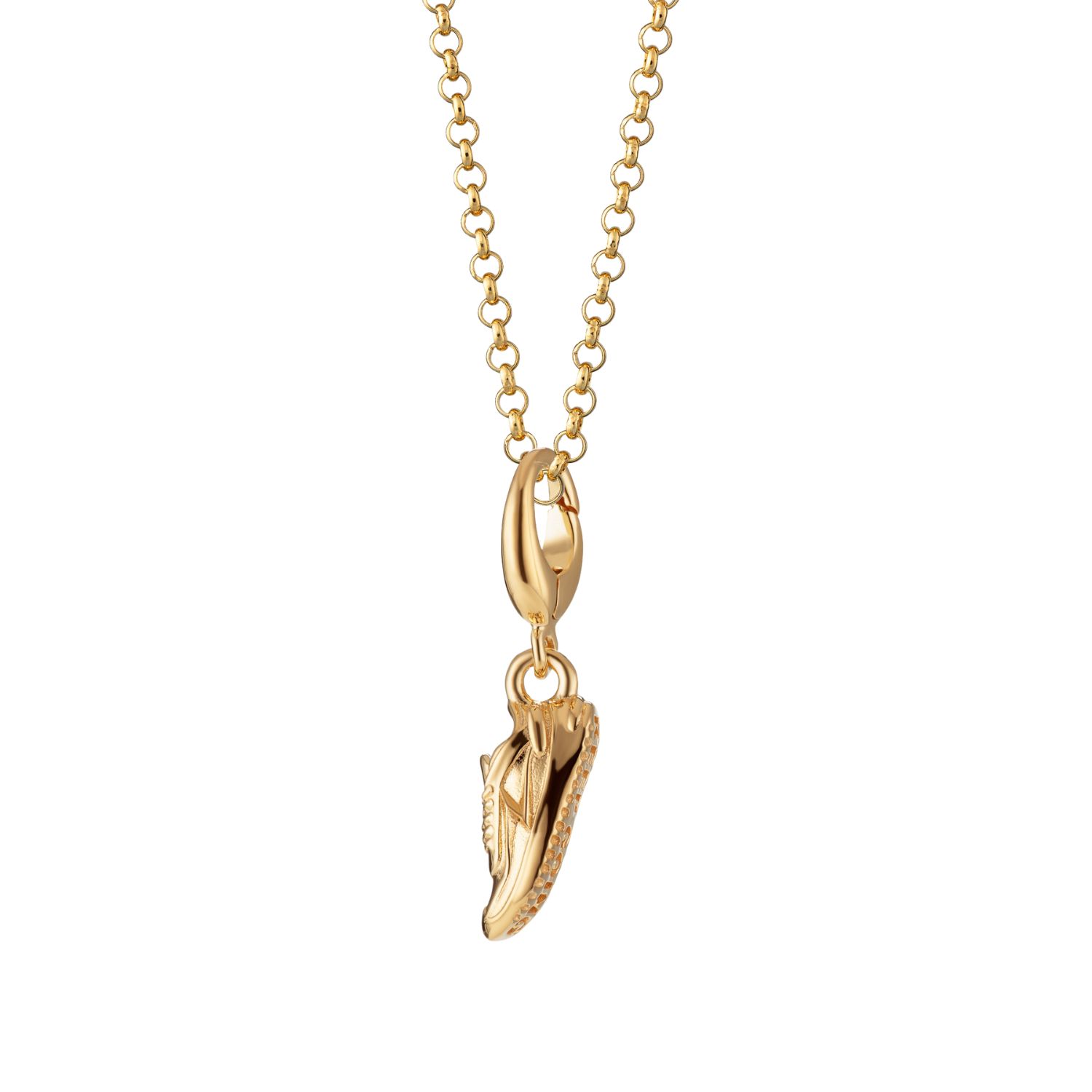 Lily Charmed Women's Gold Plated Running Trainer Charm Necklace In Gold