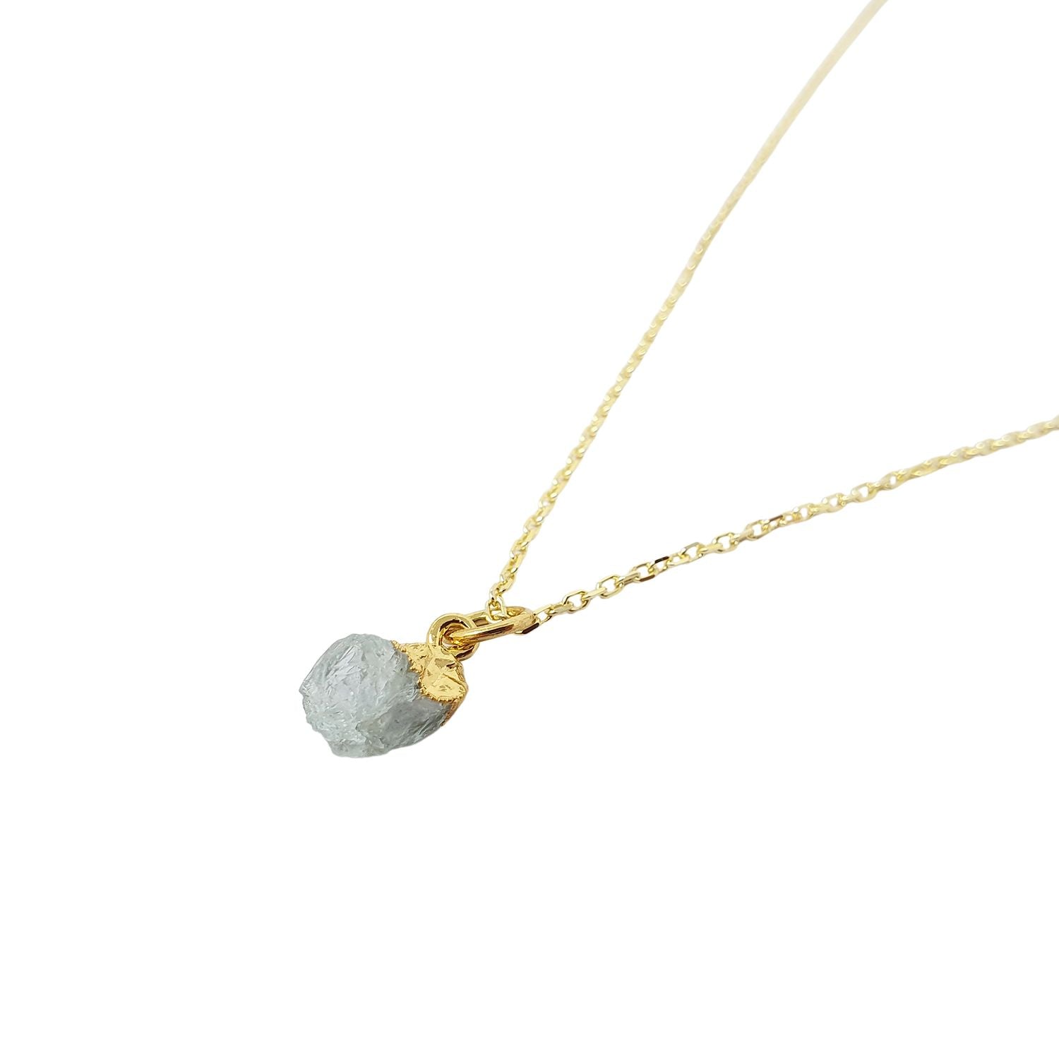 Women’s Blue / Gold Raw Aquamarine Gold Plated March Birthstone Necklace Harfi