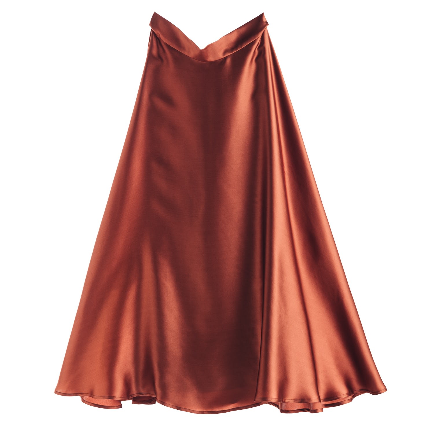 Mionè Women's Fluttering Silk Midi Skirt - Brown