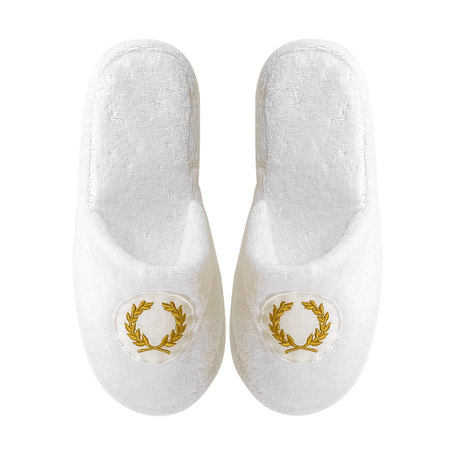 Km Home Collection Women's Gold / Neutrals Golden Petals Embroidery Cotton Bath Slipper In Gold