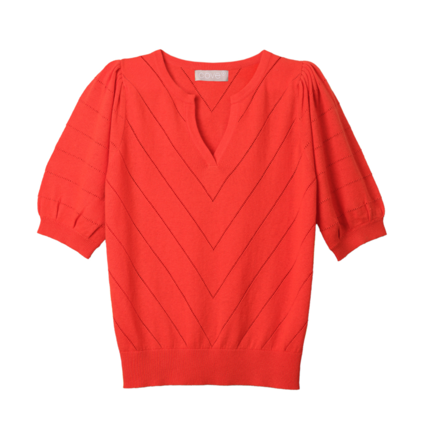 Cove Women's Yellow / Orange Celine Flame Orange Pointelle Top