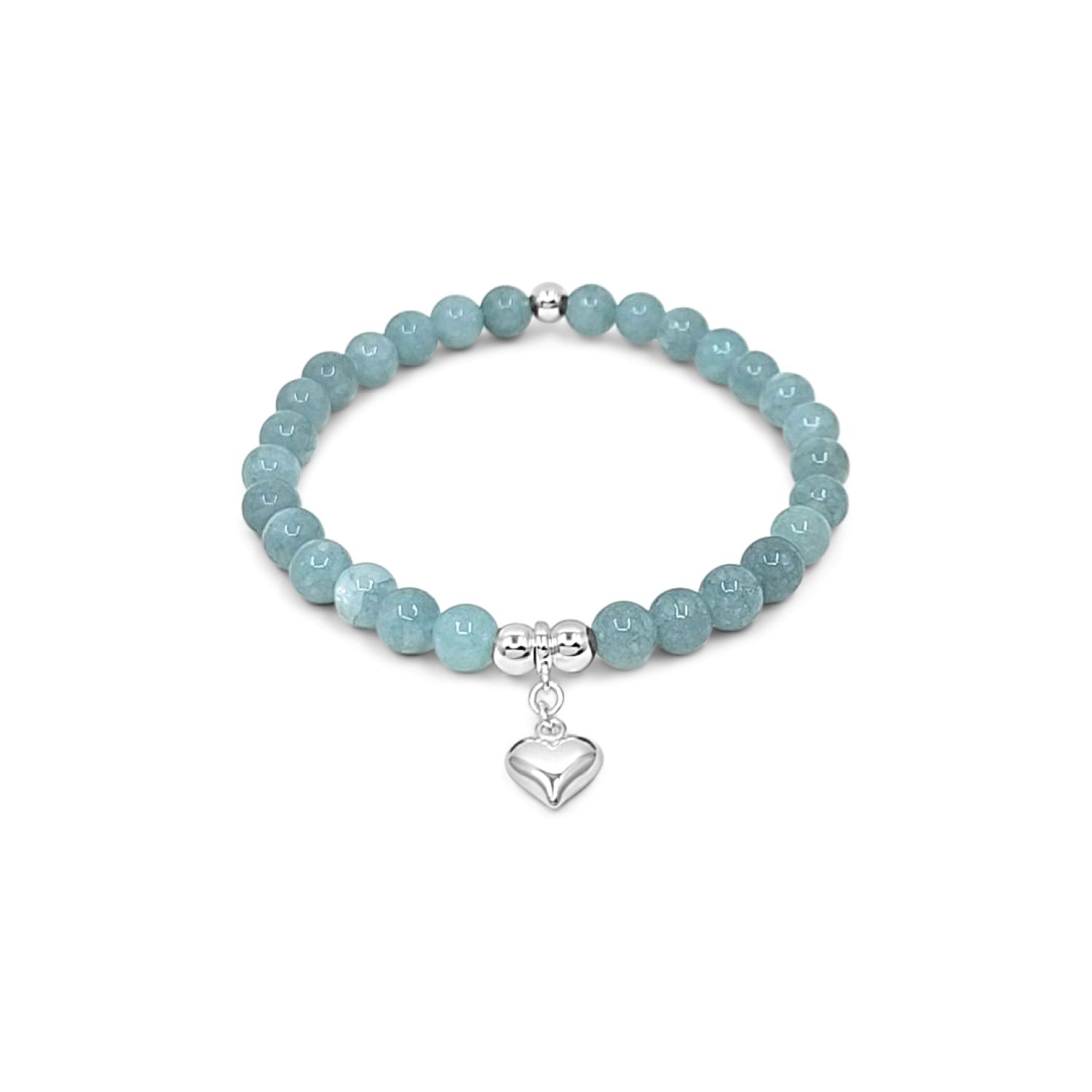 Lutiro Women's Jade Blue Heart Bracelet In Blue