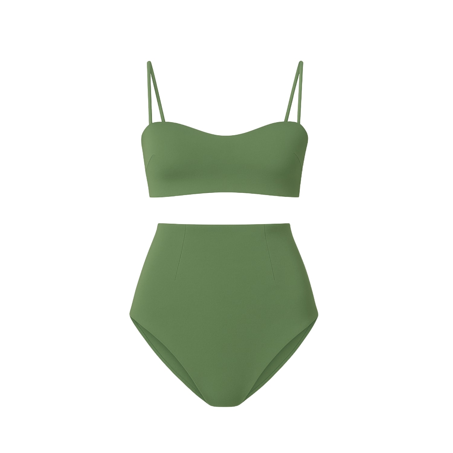 Rêve De Rive Women's Harlow Green High Waisted Bikini Set