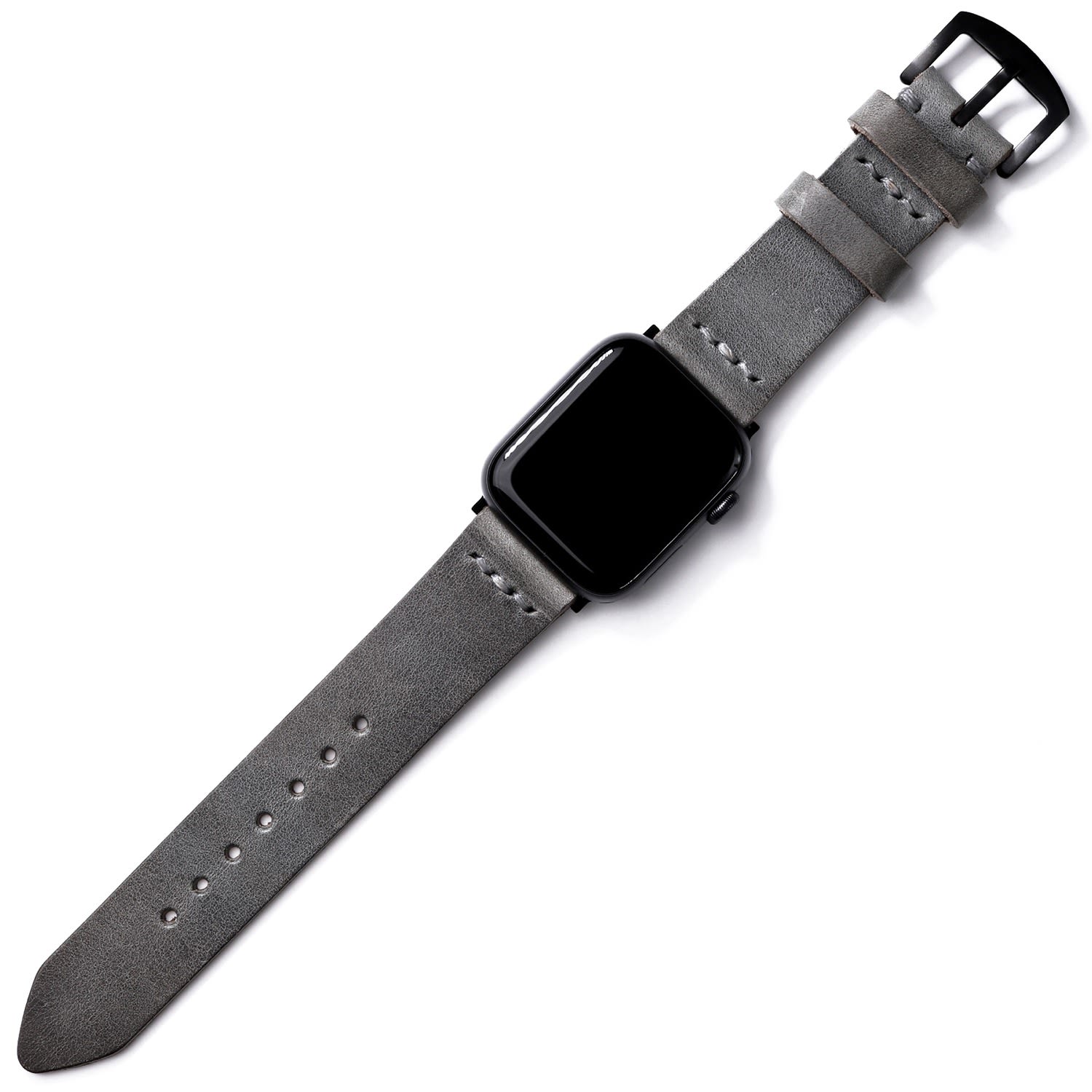 Roarcraft Men's Grey Apple Watch Leather Band - Antique Gray In Grey