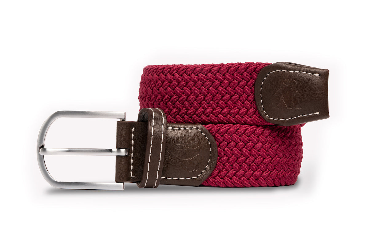 Men’s Red Woven Belt - Burgundy Small Swole Panda