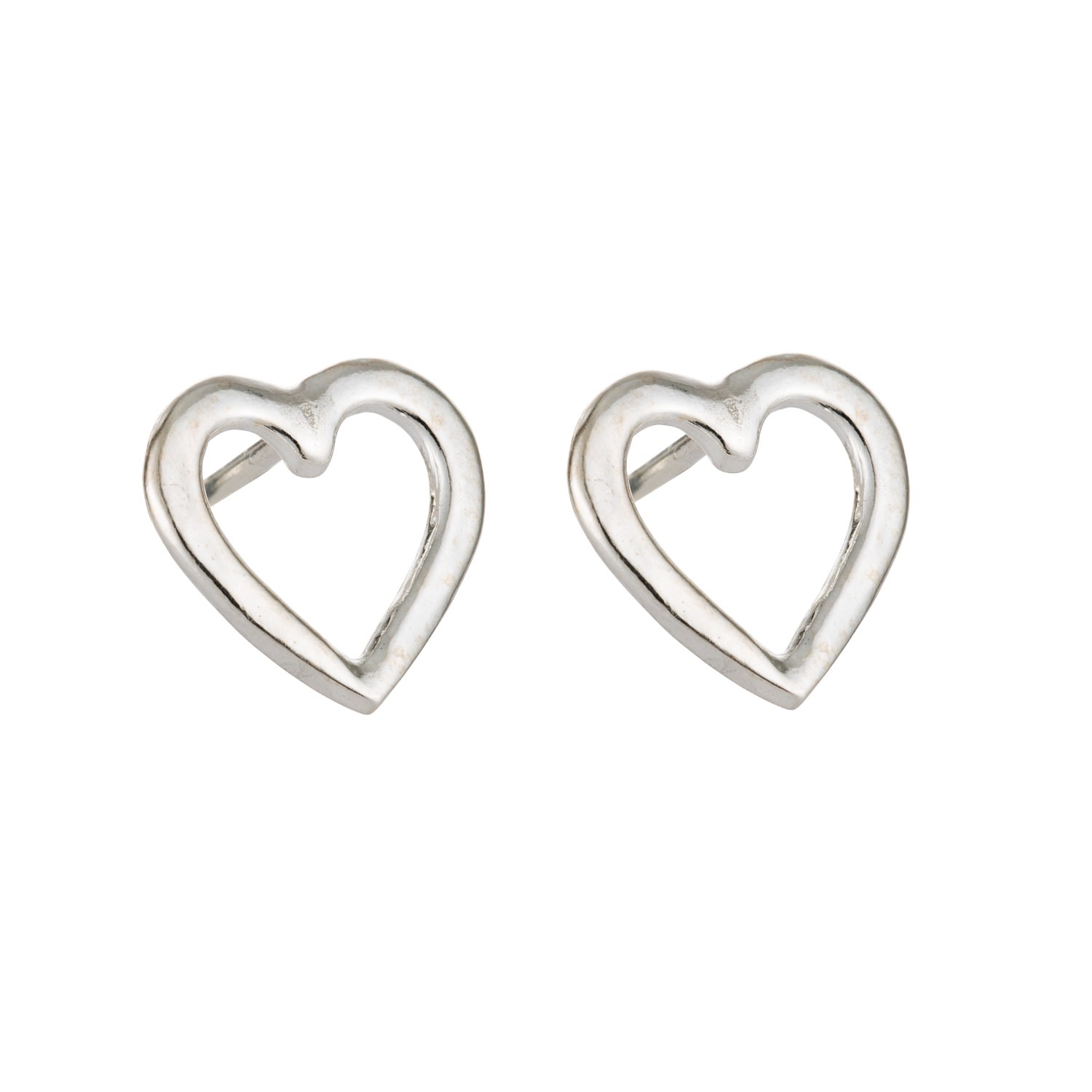 Women’s Sterling Silver Open Mini Heart Stud Earrings Posh Totty Designs