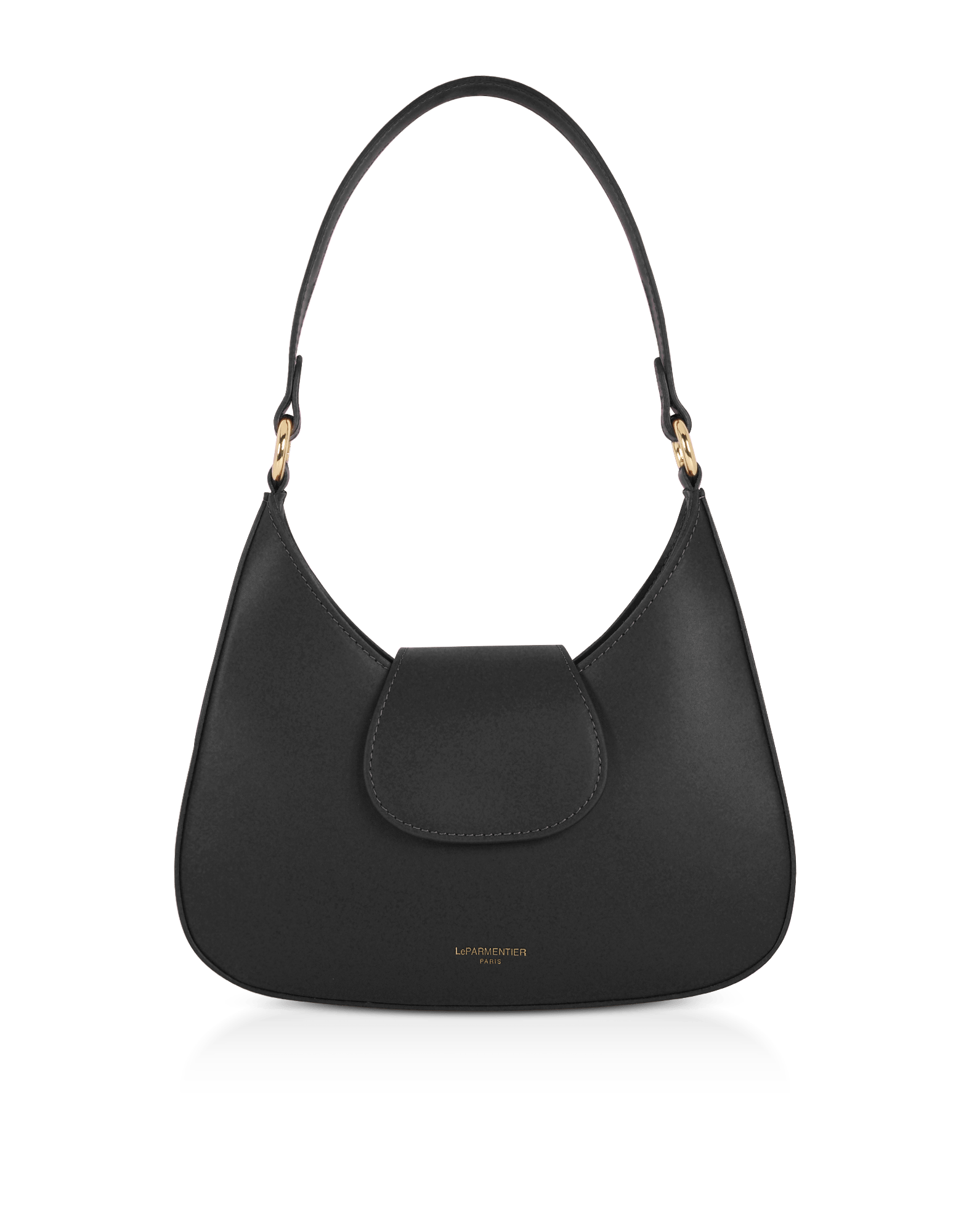 Women's Obolo Leather Shoulder Bag - Black | Le Parmentier