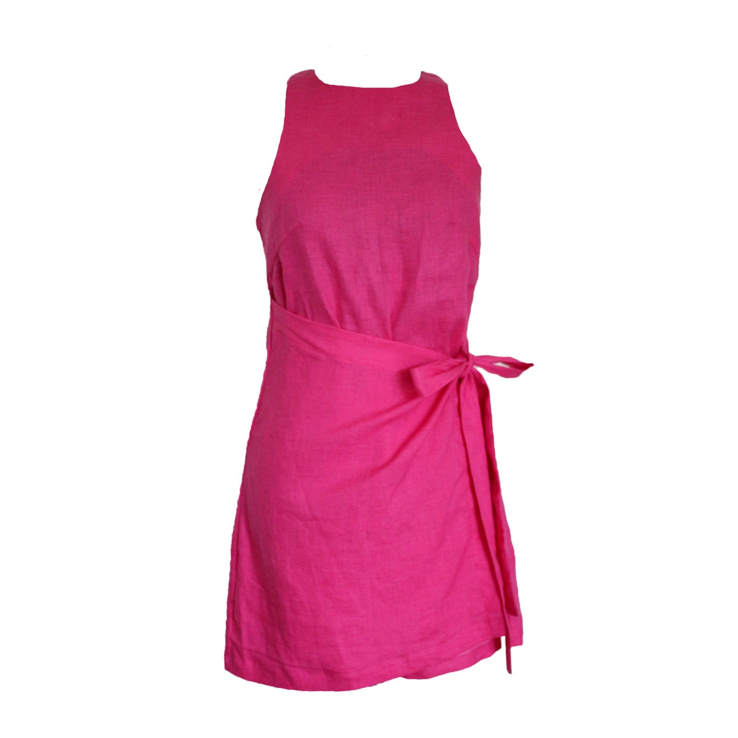 Larsen And Co Women's Pink / Purple Pure Linen Hydra Wrap Dress In Fuchsia