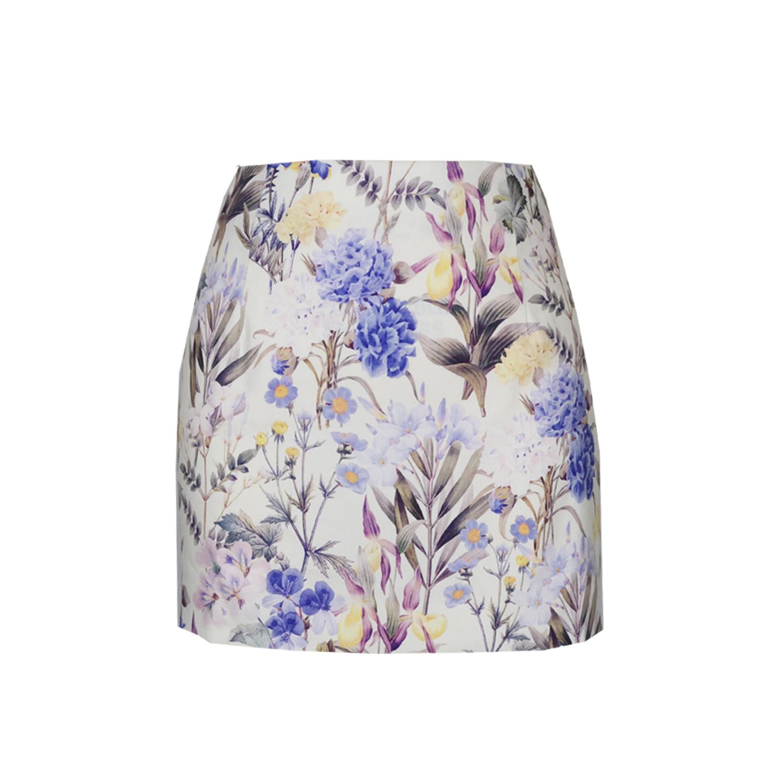 Flora By Alexandria Women's Pink / Purple / Yellow Claudia Floral Mini Skirt In Periwinkle In Pink/purple/yellow