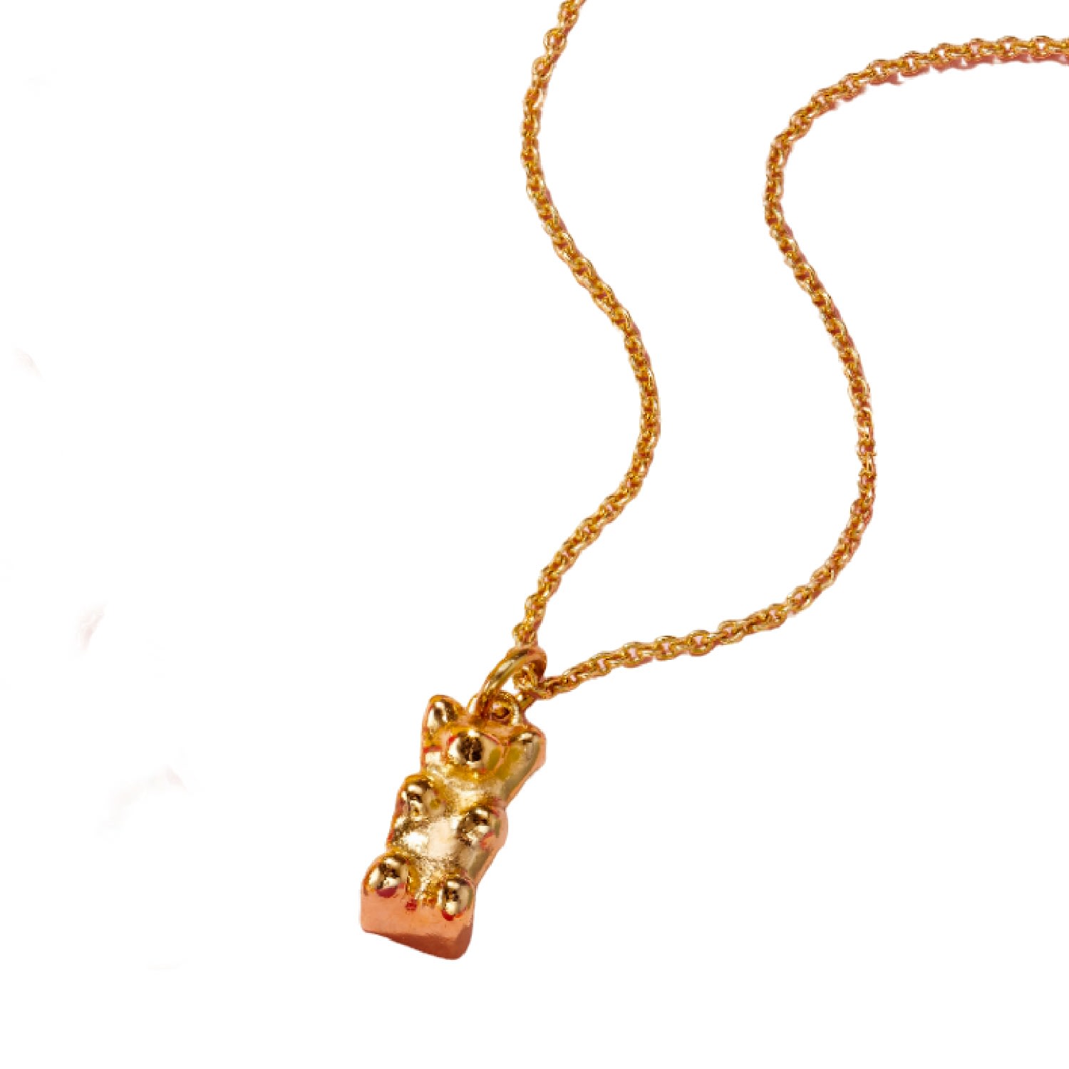 Posh Totty Designs Women's Yellow Gold Plated Gummy Bear Charm Necklace In Gold