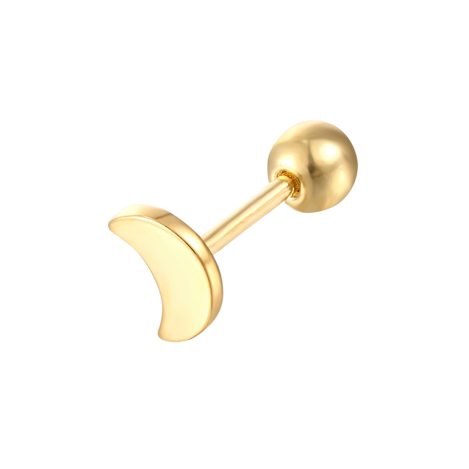 Women’s 22Ct Gold Vermeil Tiny Moon Stud Seol + Gold