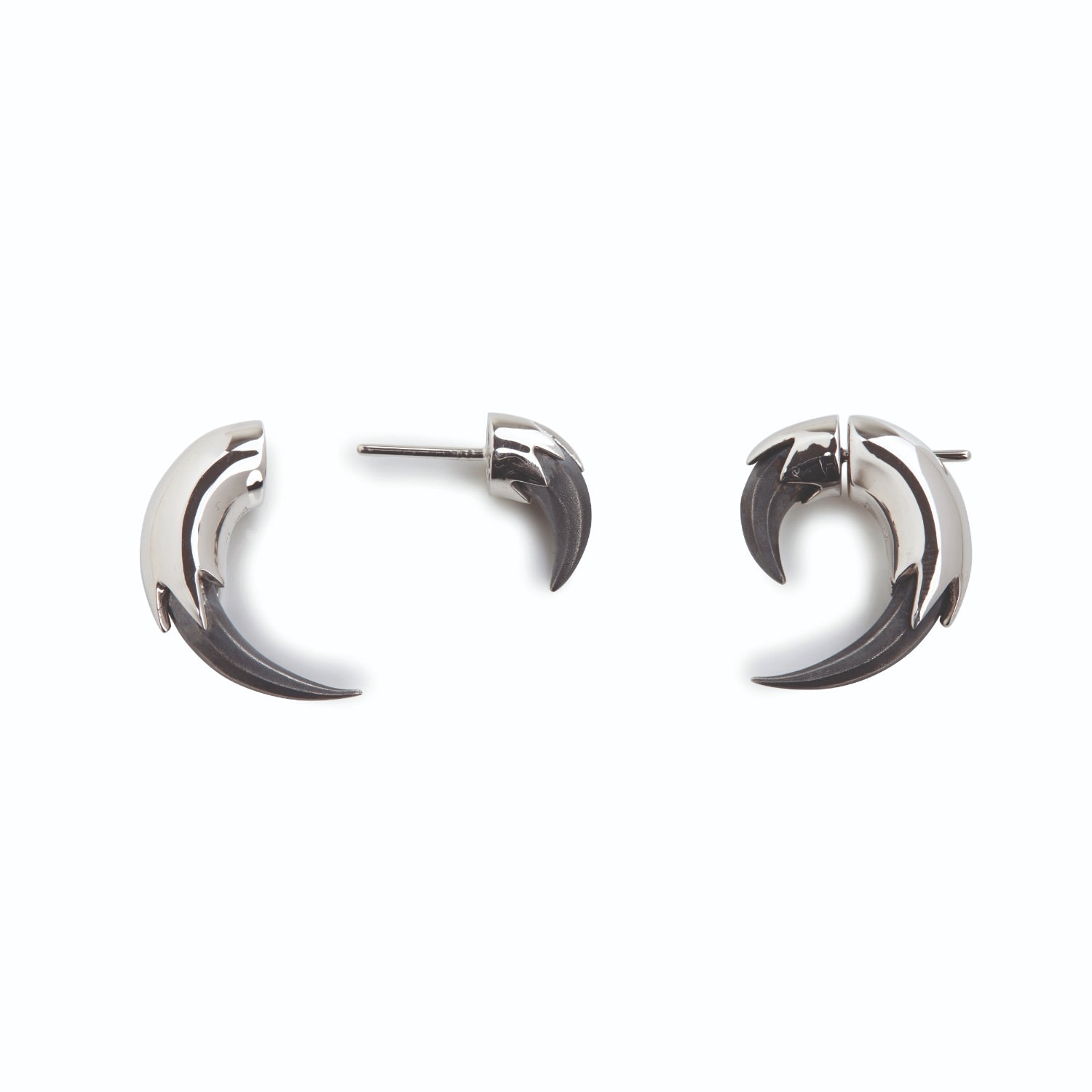 Kasun Women's Small Vampire Claw Earrings Silver