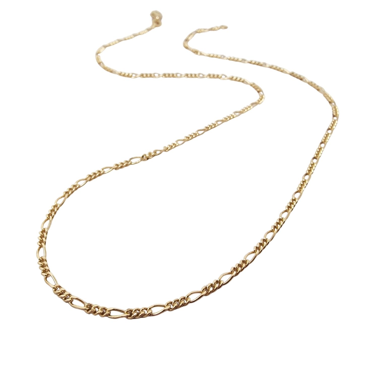 Women’s Gold Plated Figaro Chain Everyday Layering Necklace Harfi