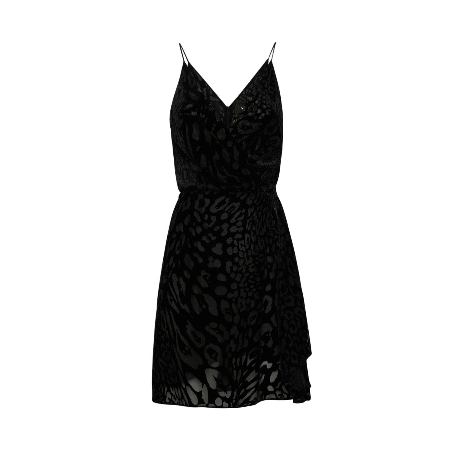 Women’s Black Nancy Leopard-Pattern Velvet Dress Large Sveta Milano