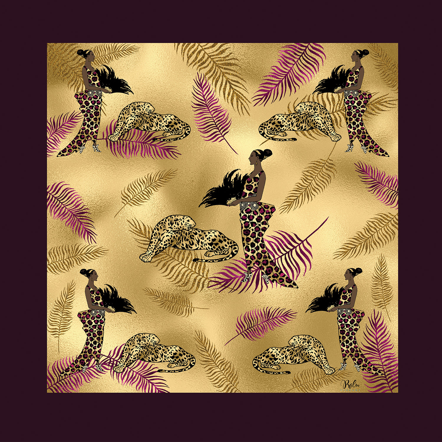 Women's African Splendour Silk Scarf | Ralufineart