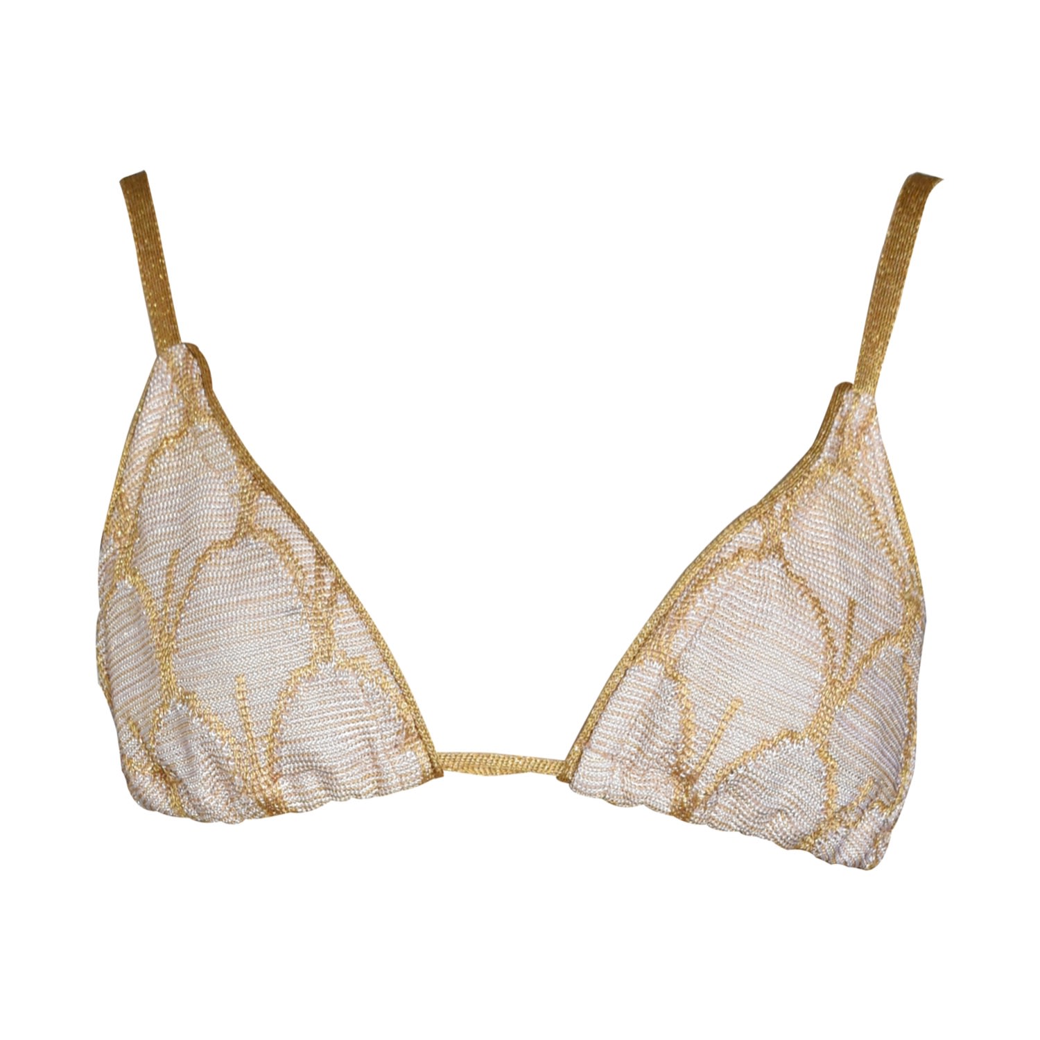 Maria Aristidou Women's Neutrals / Gold Lyria Triangle Bikini Top In Gold