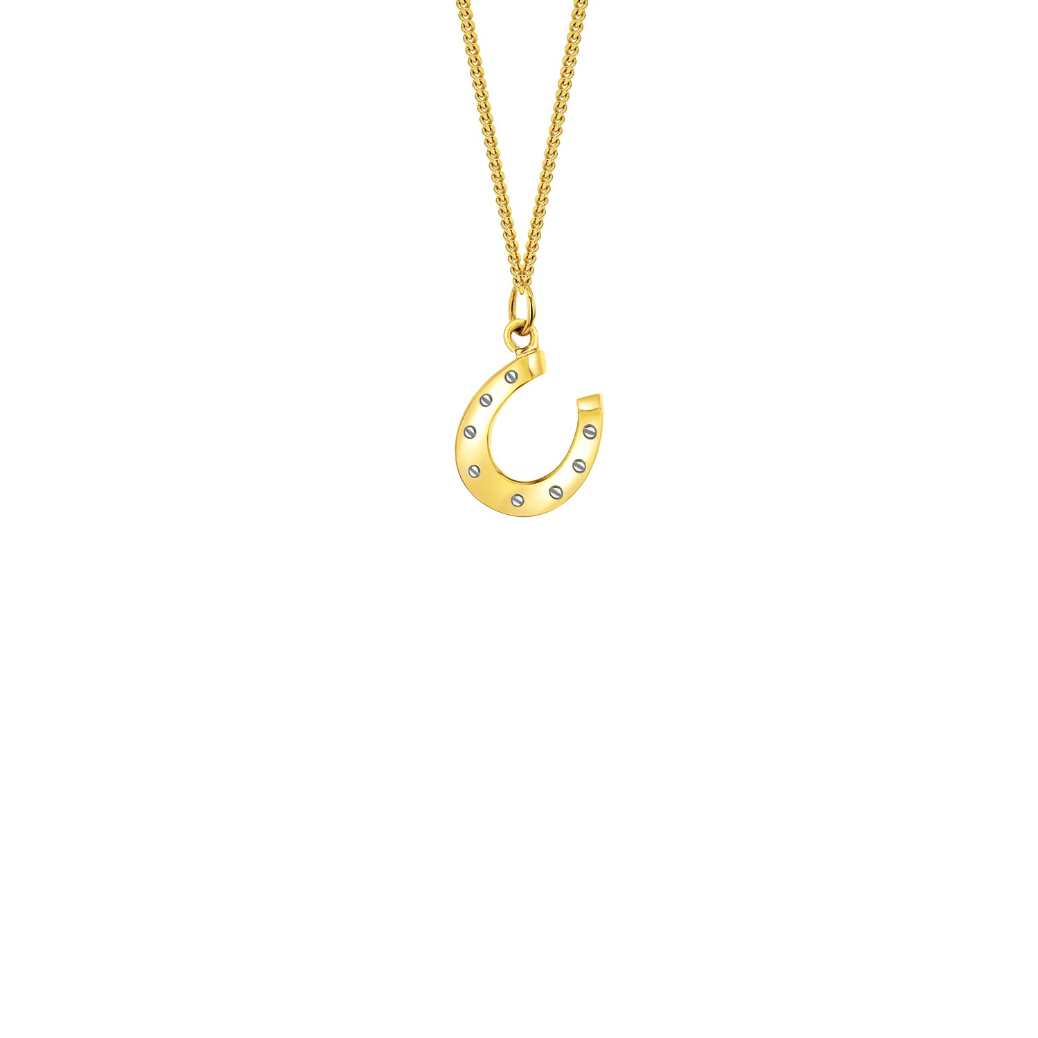 True Rocks Men's Mini Horse Shoe Pendant 18kt Gold Plate In Gold