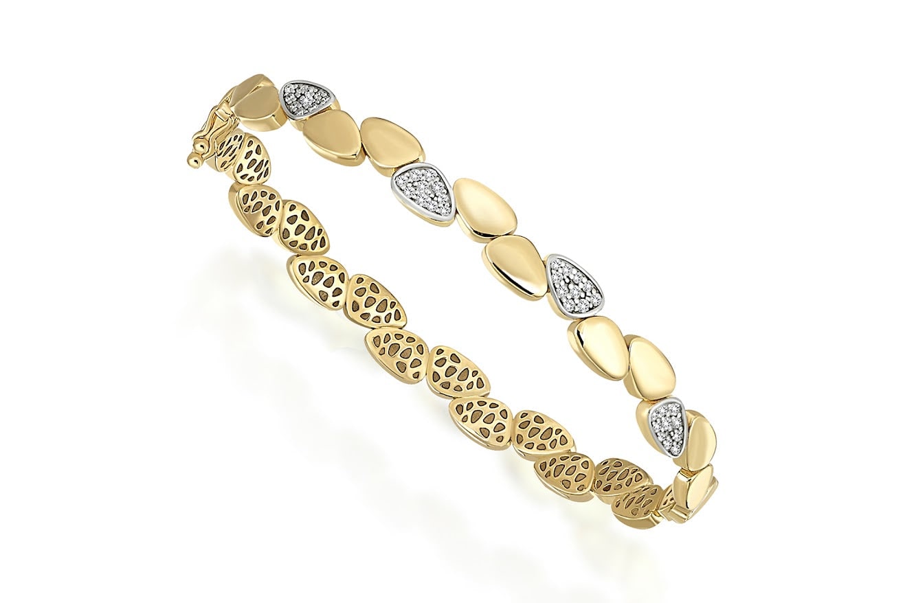 Reis Jewellery Women's Grit Yellow Gold Bangle