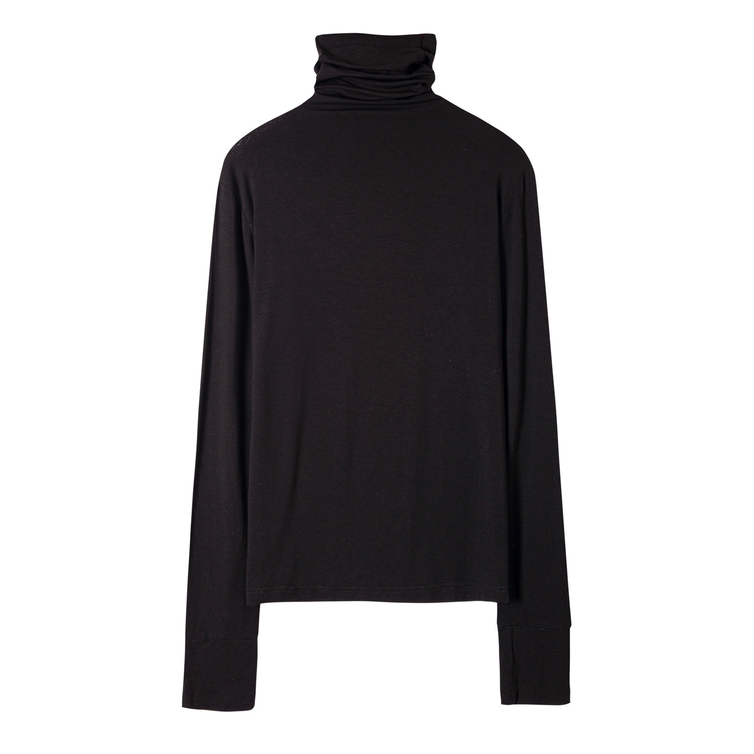 CAPSULE BY AGNE GILYTE WOMEN'S TURTLENECK PARIS STRETCHY JERSEY BLACK